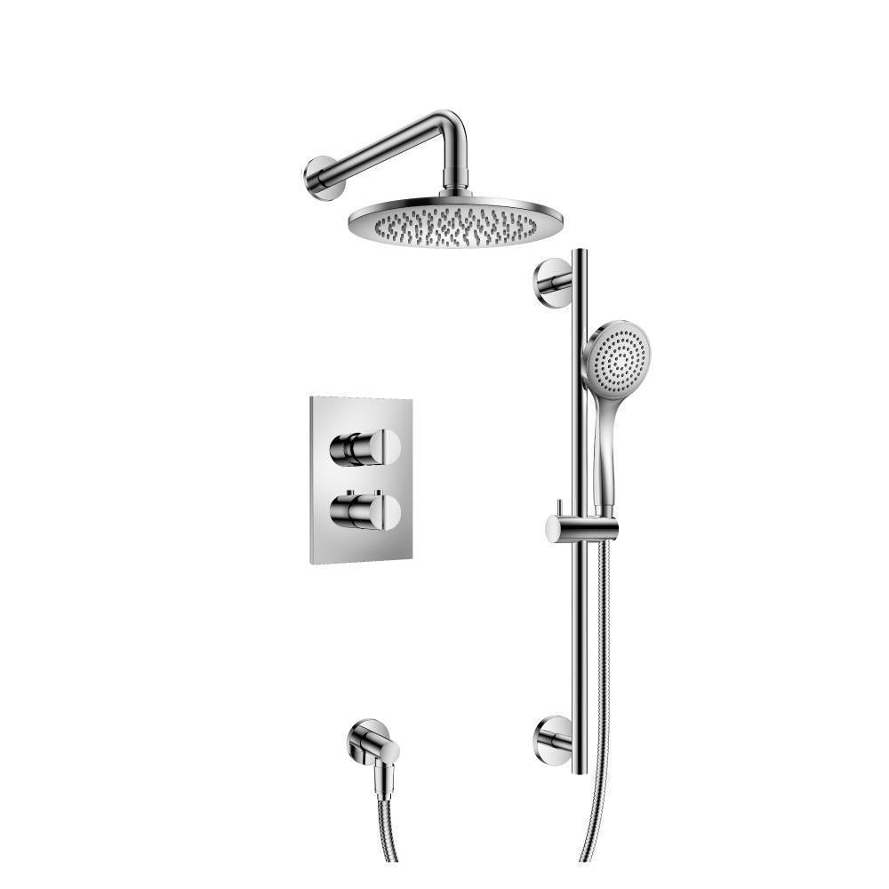 Flusso 145.7100 Two Output Shower Set With Shower Head, Hand Held And Slide Bar