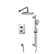 Flusso 145.7100 Two Output Shower Set With Shower Head, Hand Held And Slide Bar