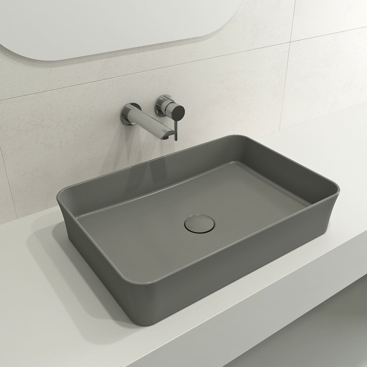 Sottile Rectangle Vessel Fireclay 21.5 in. 1476