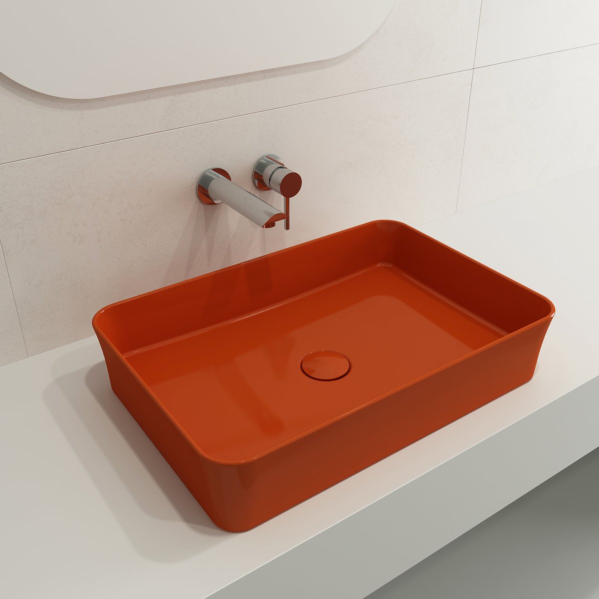 Sottile Rectangle Vessel Fireclay 21.5 in. 1476