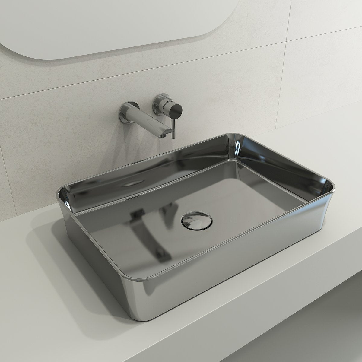 Sottile Rectangle Vessel Fireclay 21.5 in. 1476