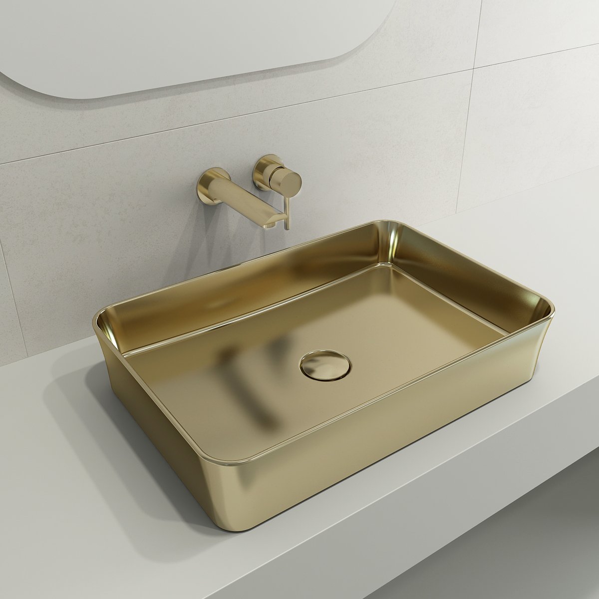 Sottile Rectangle Vessel Fireclay 21.5 in. 1476