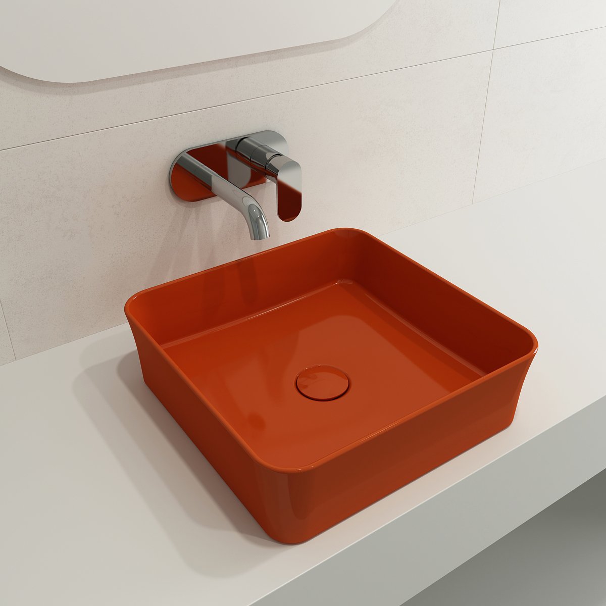 Sottile Square Vessel Fireclay 15.25 in. 1477
