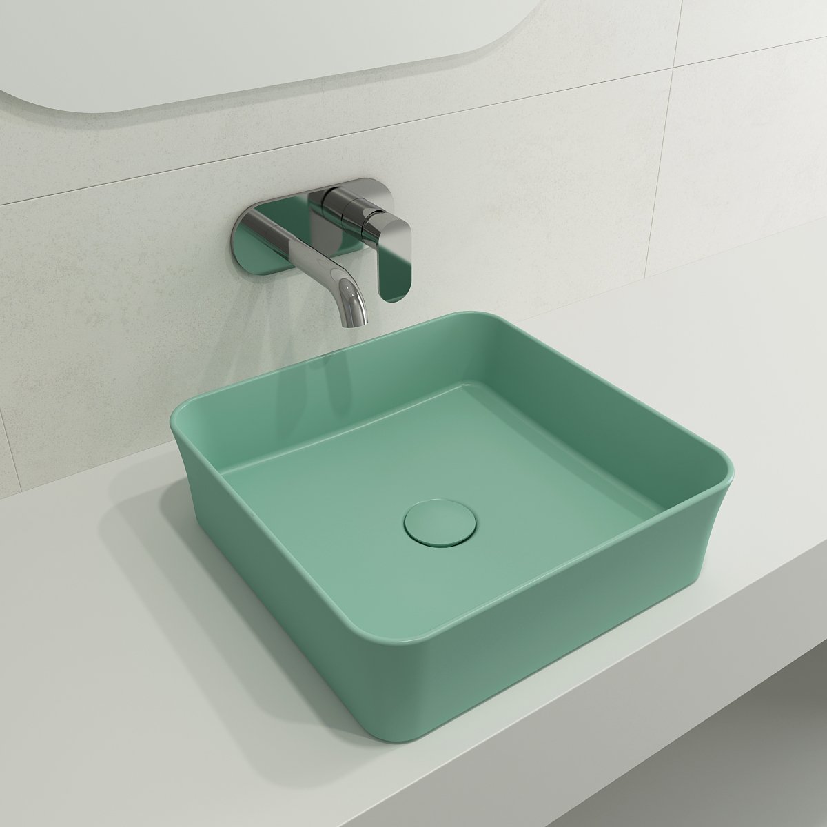 Sottile Square Vessel Fireclay 15.25 in. 1477