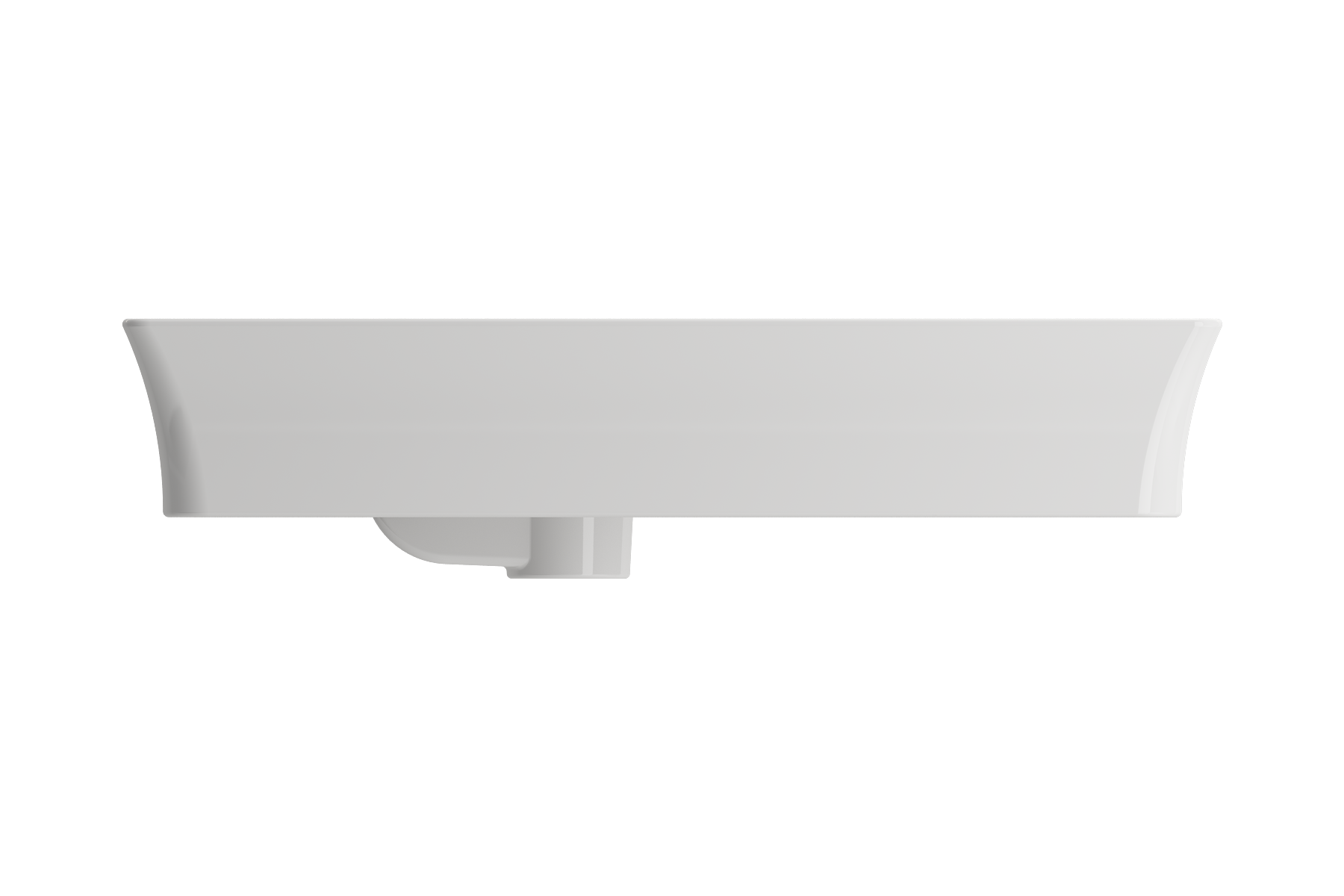Sottile Rectangle Vessel Fireclay 23.5 in. 1-Hole Faucet Deck 1479