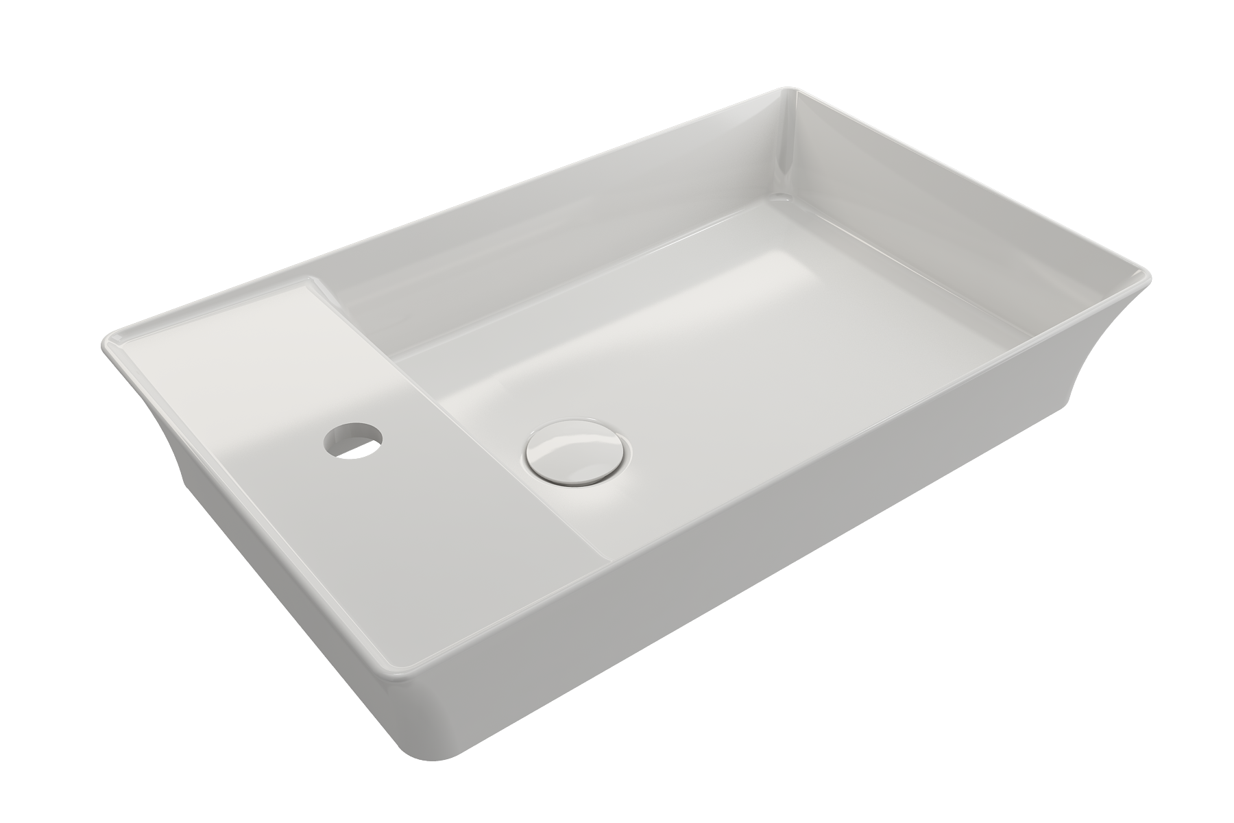 Sottile Rectangle Vessel Fireclay 23.5 in. 1-Hole Faucet Deck 1479
