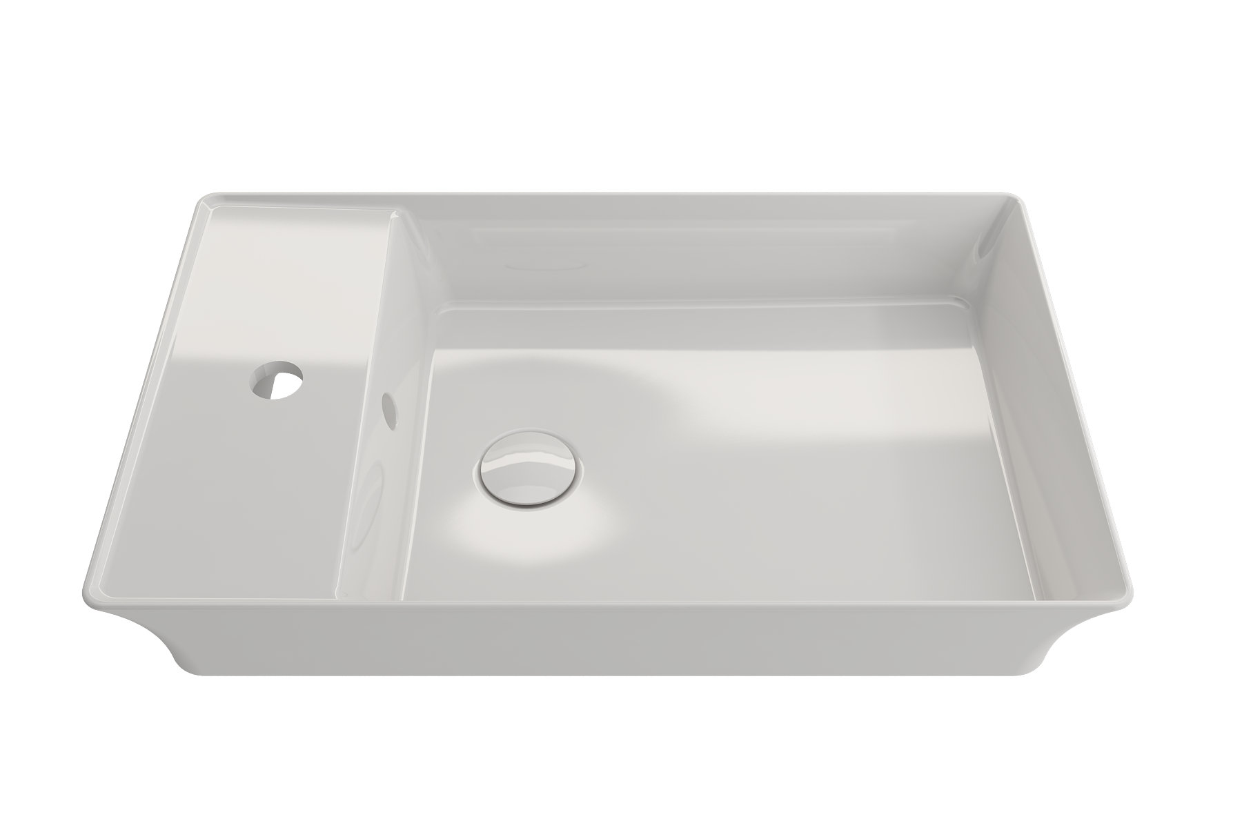 Sottile Rectangle Vessel Fireclay 23.5 in. 1-Hole Faucet Deck 1479