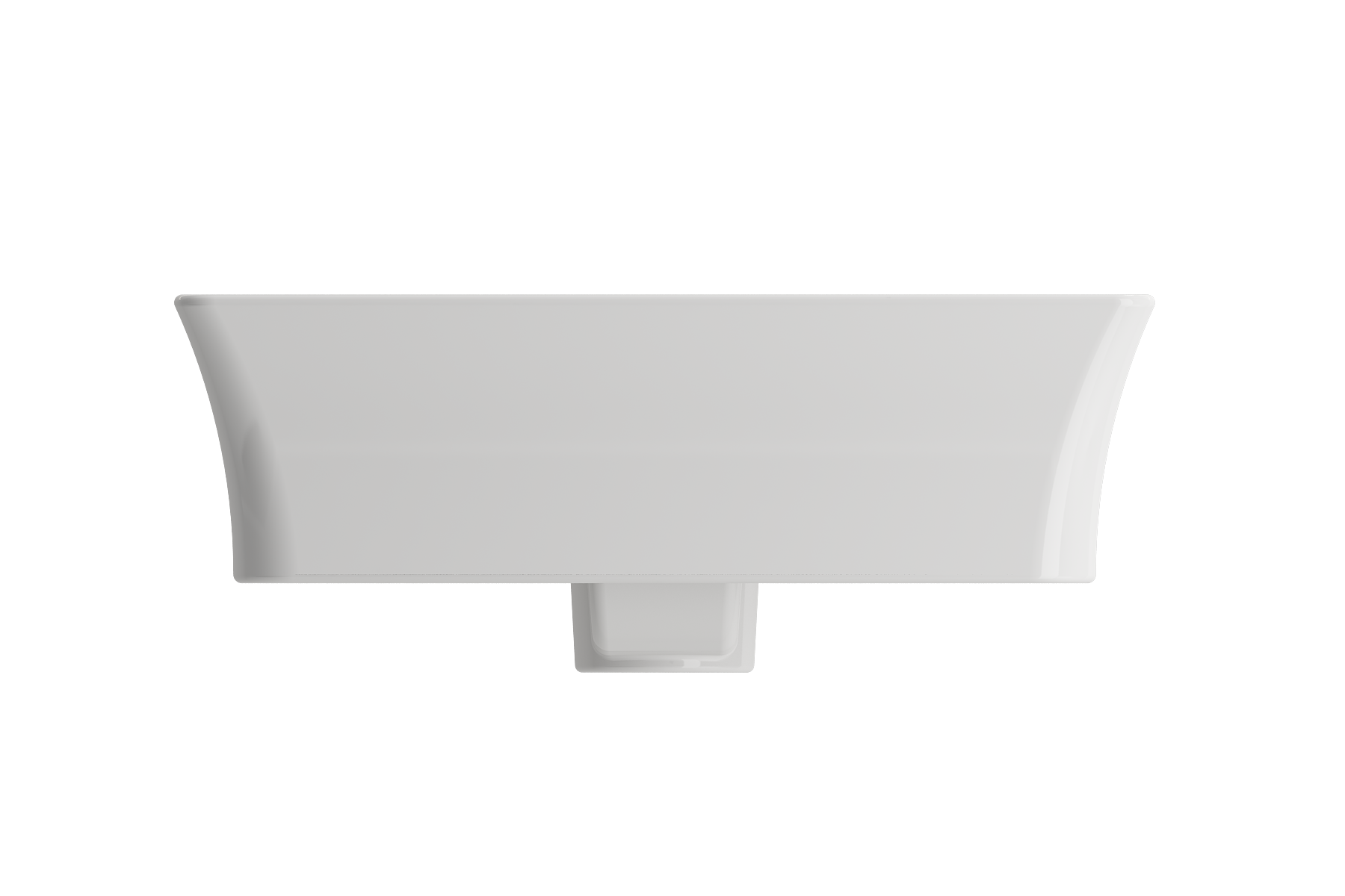 Sottile Rectangle Vessel Fireclay 23.5 in. 1-Hole Faucet Deck 1479
