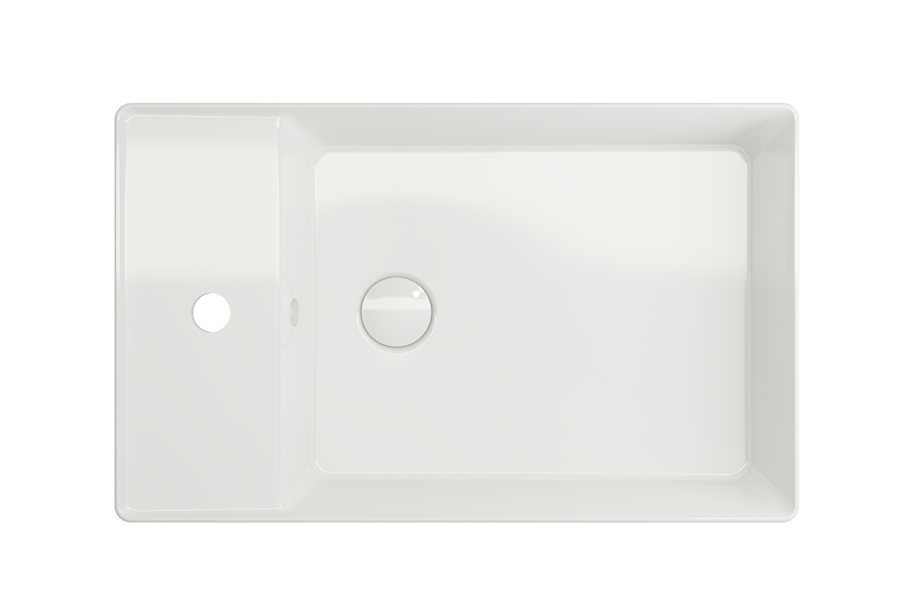Sottile Rectangle Vessel Fireclay 23.5 in. 1-Hole Faucet Deck 1479
