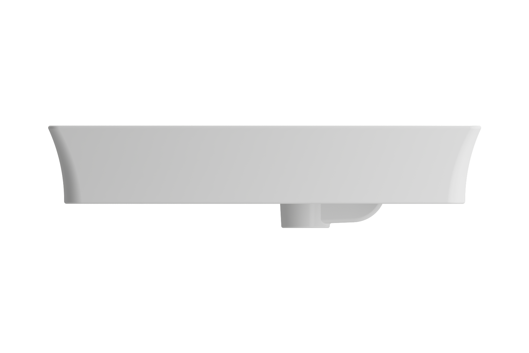Sottile Rectangle Vessel Fireclay 23.5 in. 1-Hole Faucet Deck 1479