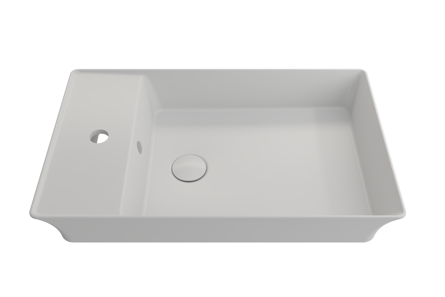 Sottile Rectangle Vessel Fireclay 23.5 in. 1-Hole Faucet Deck 1479