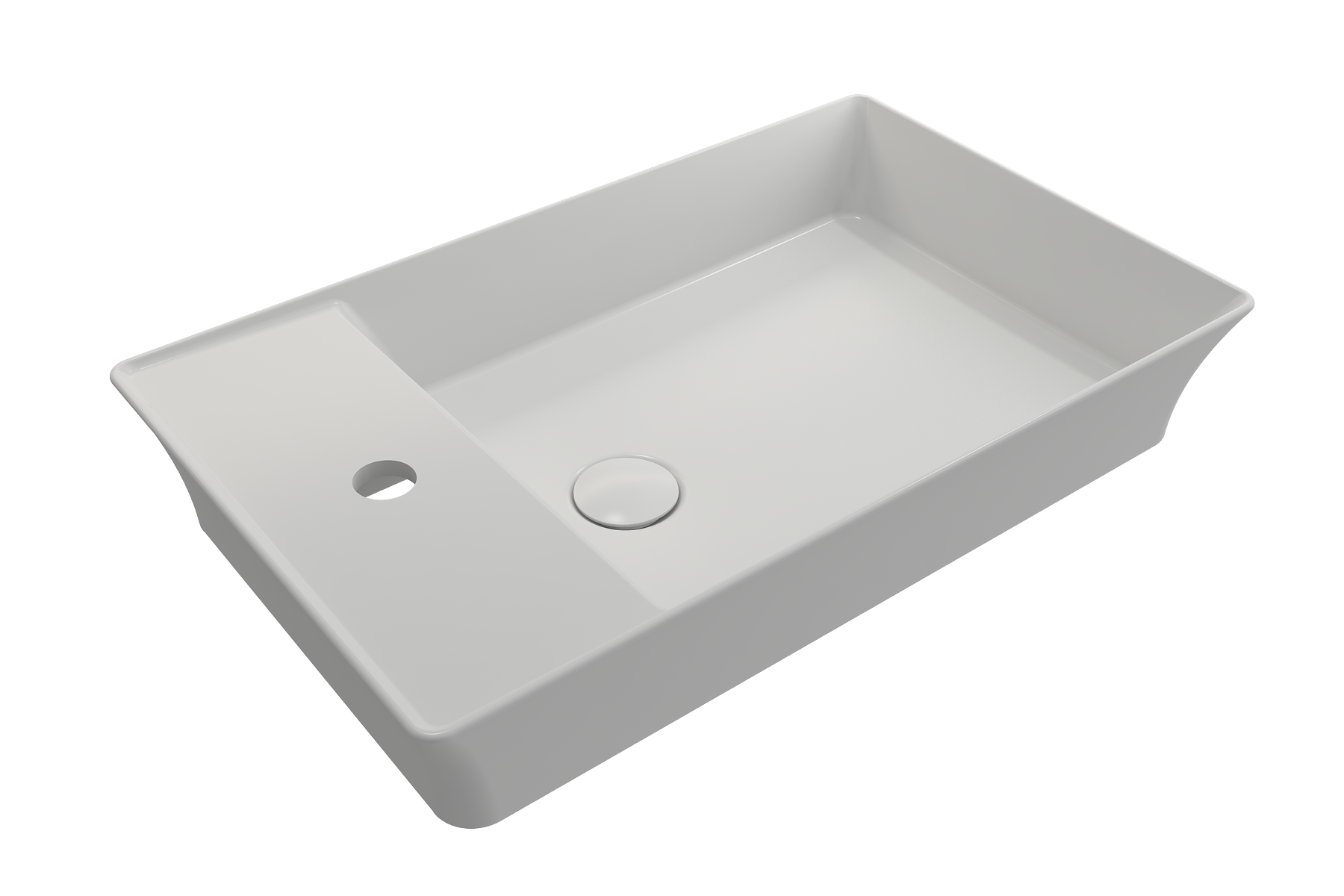 Sottile Rectangle Vessel Fireclay 23.5 in. 1-Hole Faucet Deck 1479