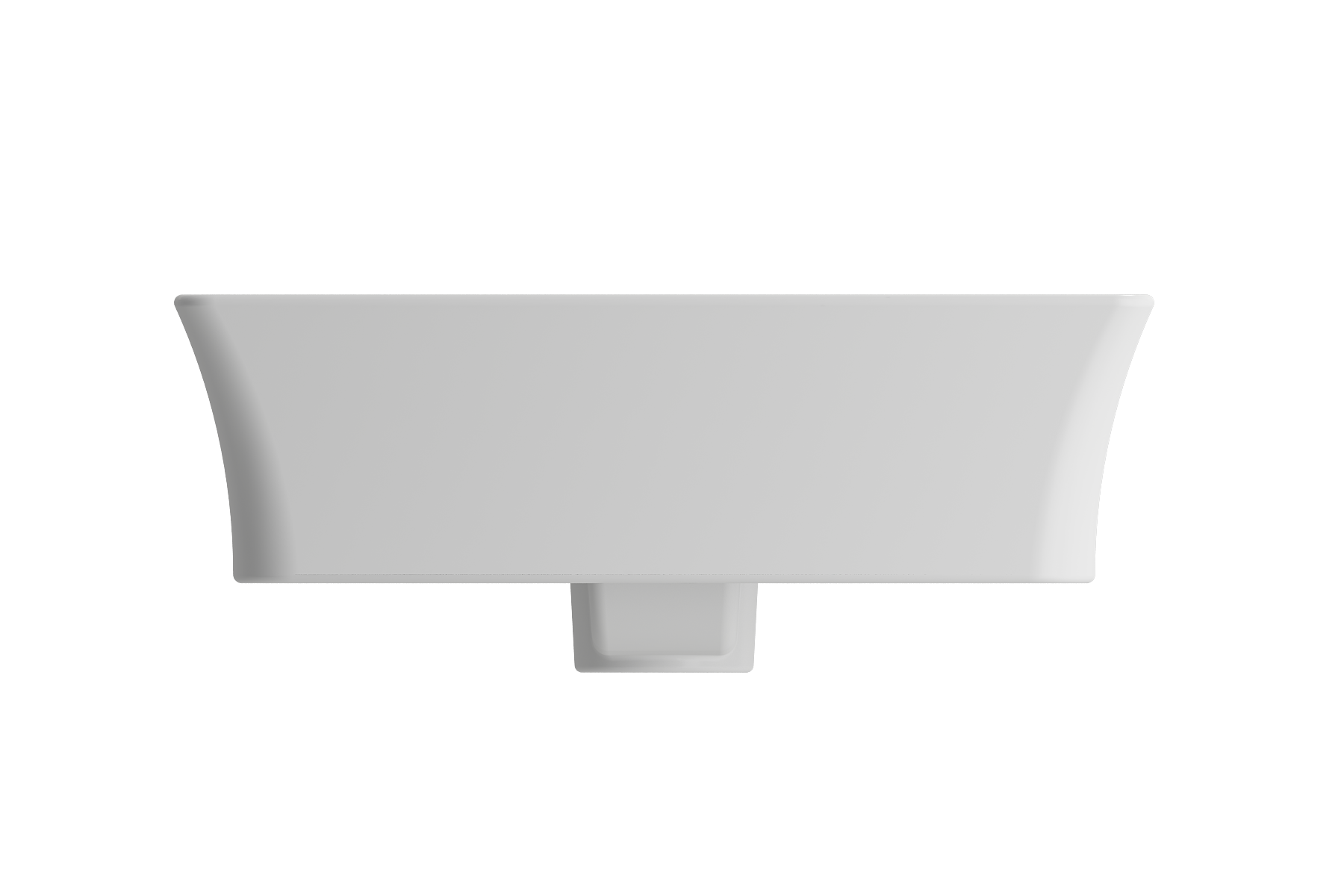 Sottile Rectangle Vessel Fireclay 23.5 in. 1-Hole Faucet Deck 1479