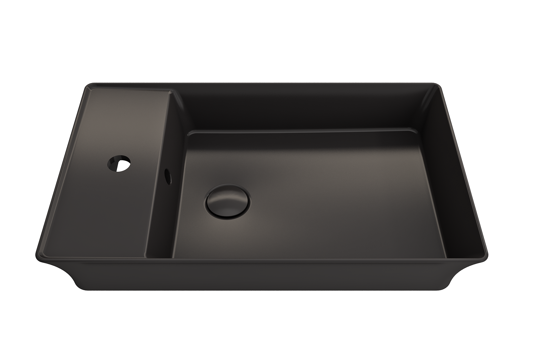 Sottile Rectangle Vessel Fireclay 23.5 in. 1-Hole Faucet Deck 1479