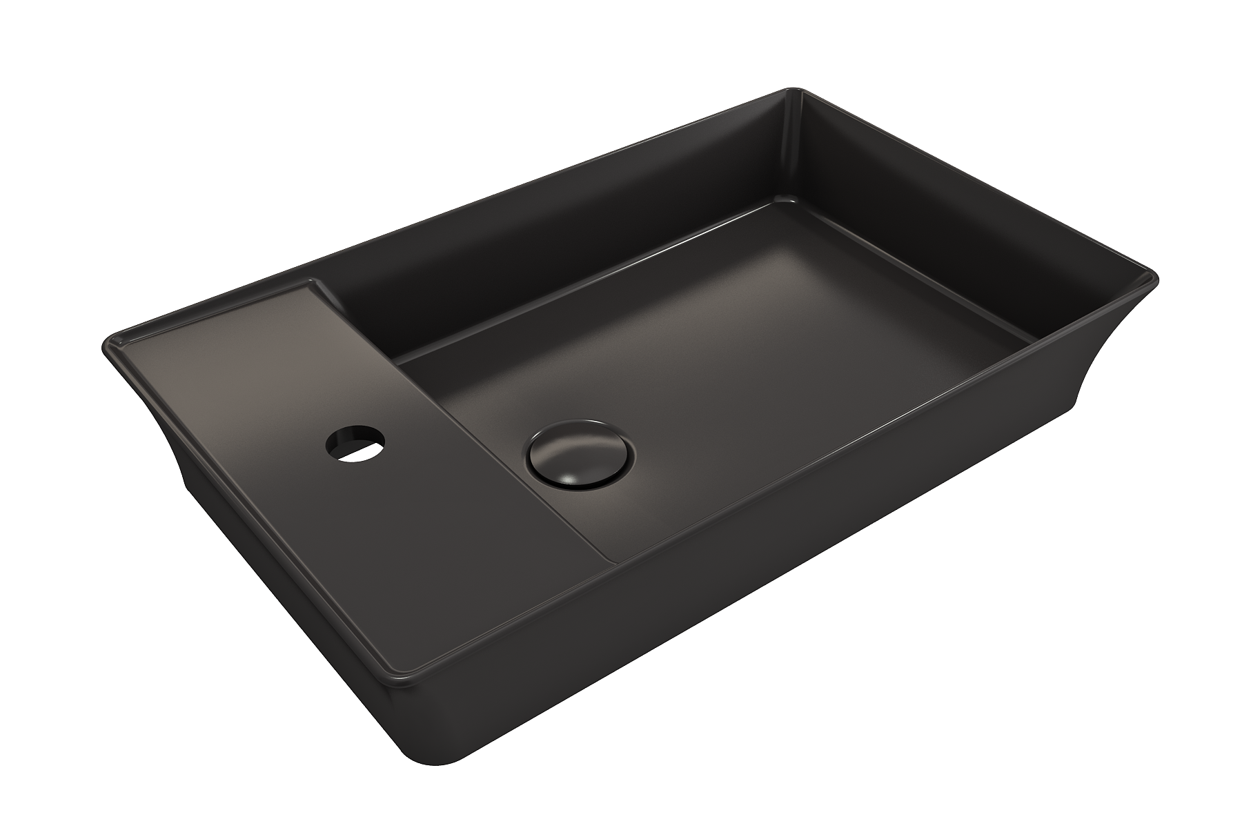 Sottile Rectangle Vessel Fireclay 23.5 in. 1-Hole Faucet Deck 1479
