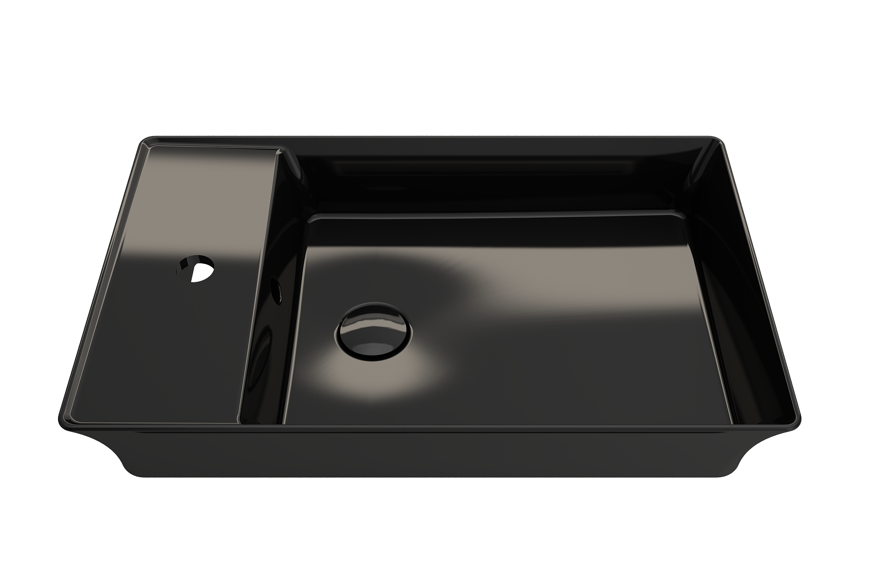 Sottile Rectangle Vessel Fireclay 23.5 in. 1-Hole Faucet Deck 1479