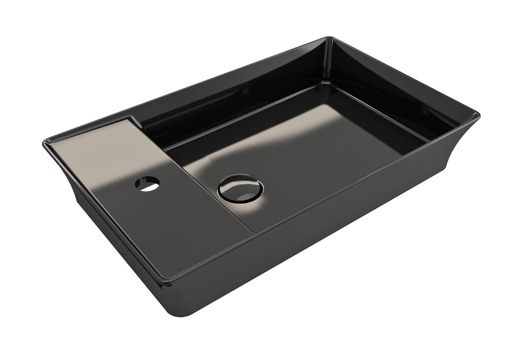 Sottile Rectangle Vessel Fireclay 23.5 in. 1-Hole Faucet Deck 1479