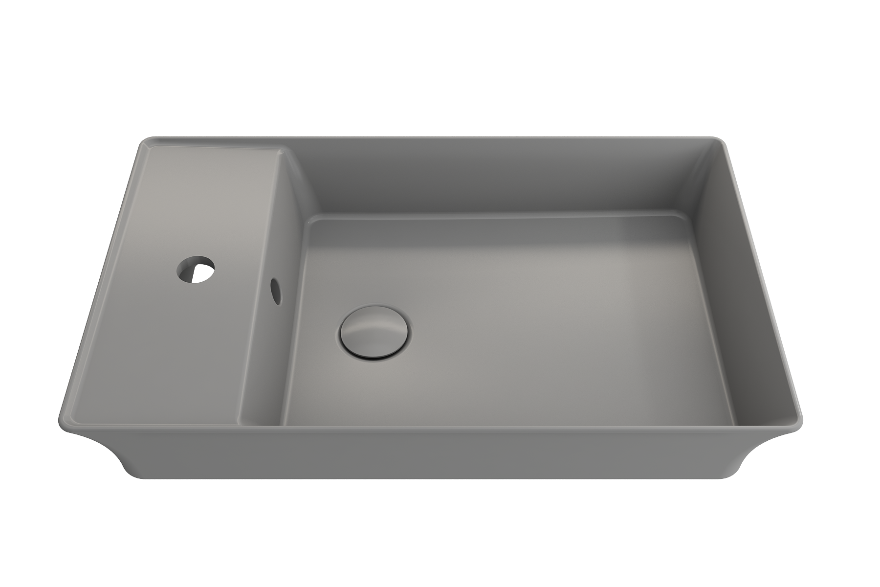 Sottile Rectangle Vessel Fireclay 23.5 in. 1-Hole Faucet Deck 1479