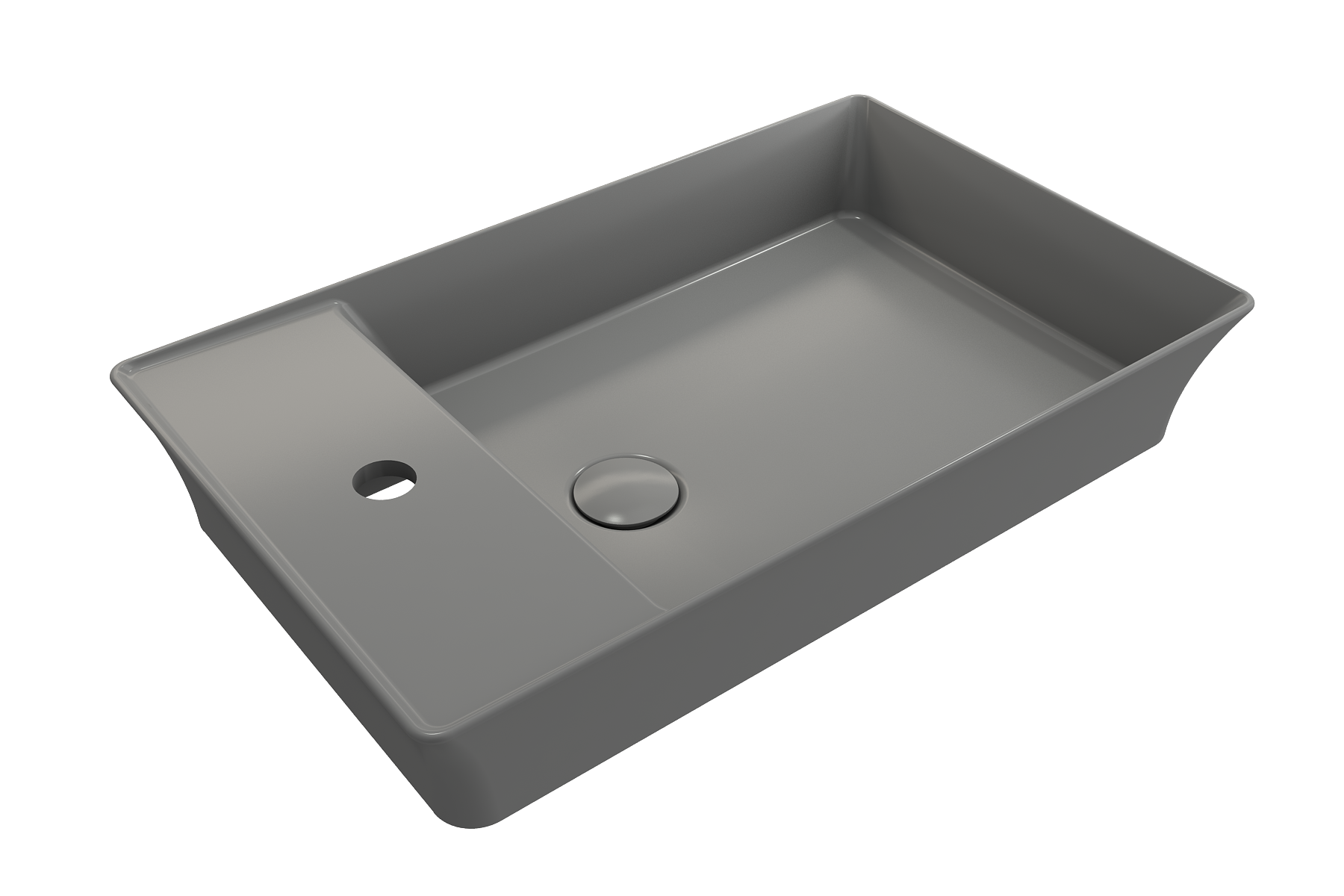 Sottile Rectangle Vessel Fireclay 23.5 in. 1-Hole Faucet Deck 1479