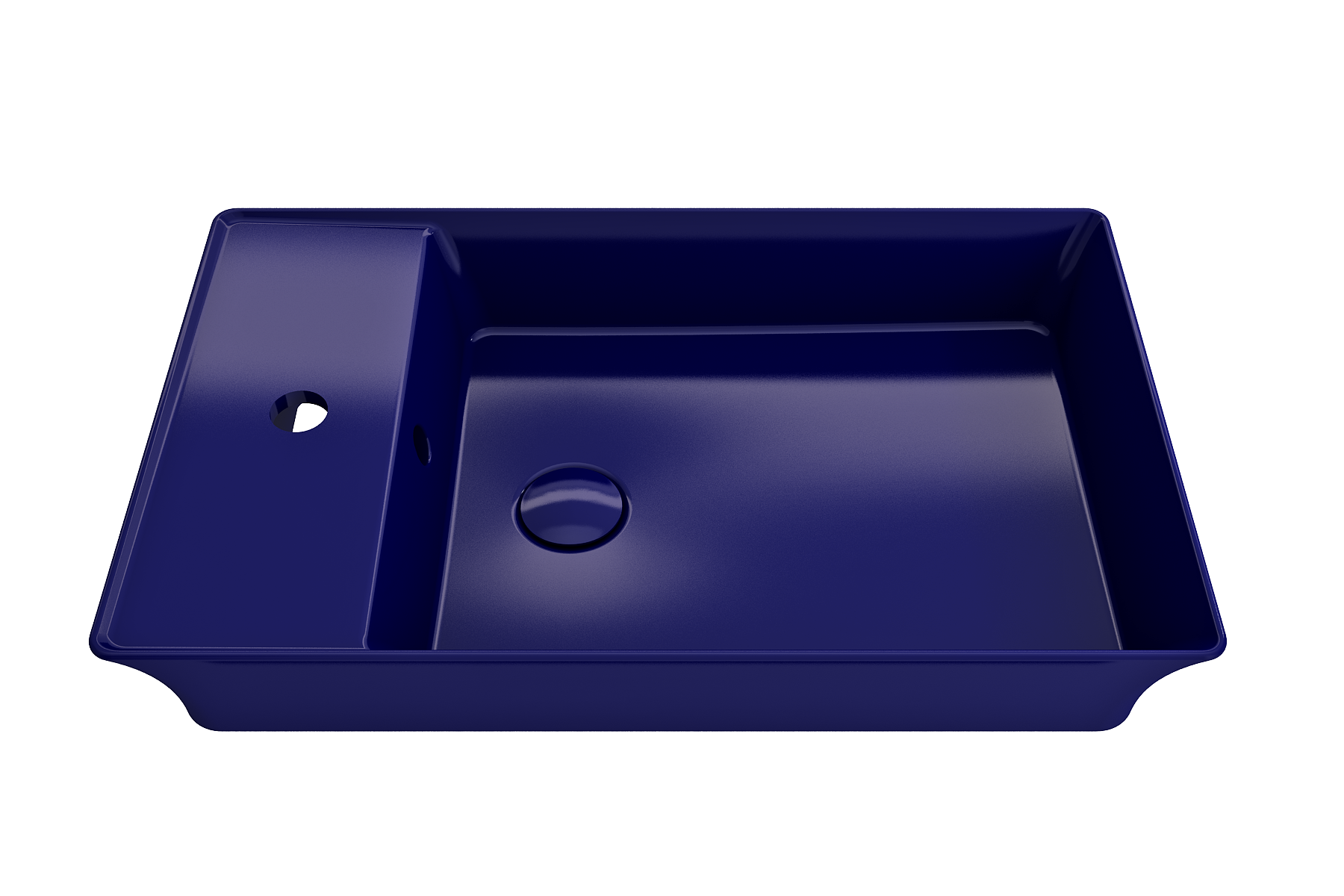 Sottile Rectangle Vessel Fireclay 23.5 in. 1-Hole Faucet Deck 1479