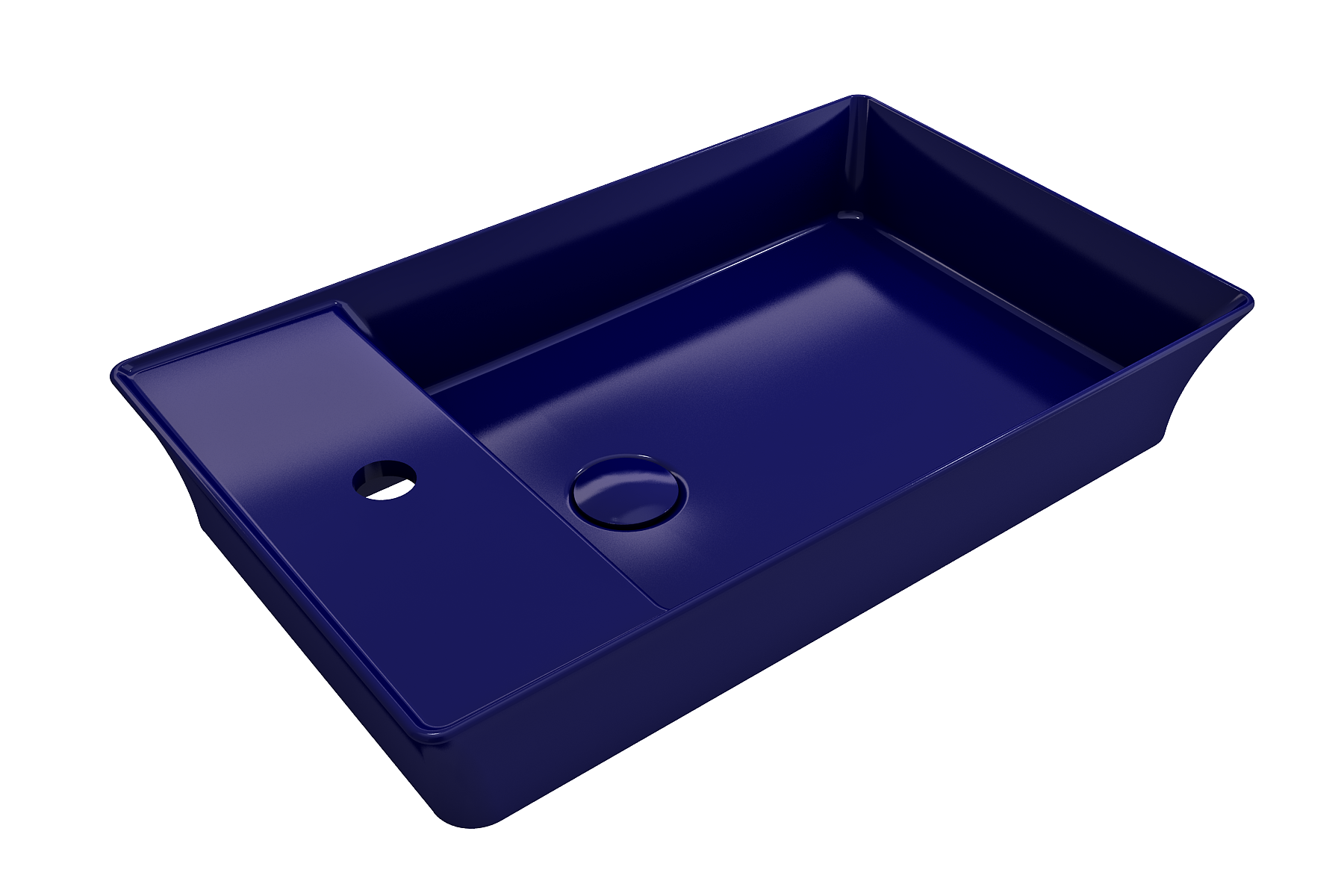 Sottile Rectangle Vessel Fireclay 23.5 in. 1-Hole Faucet Deck 1479