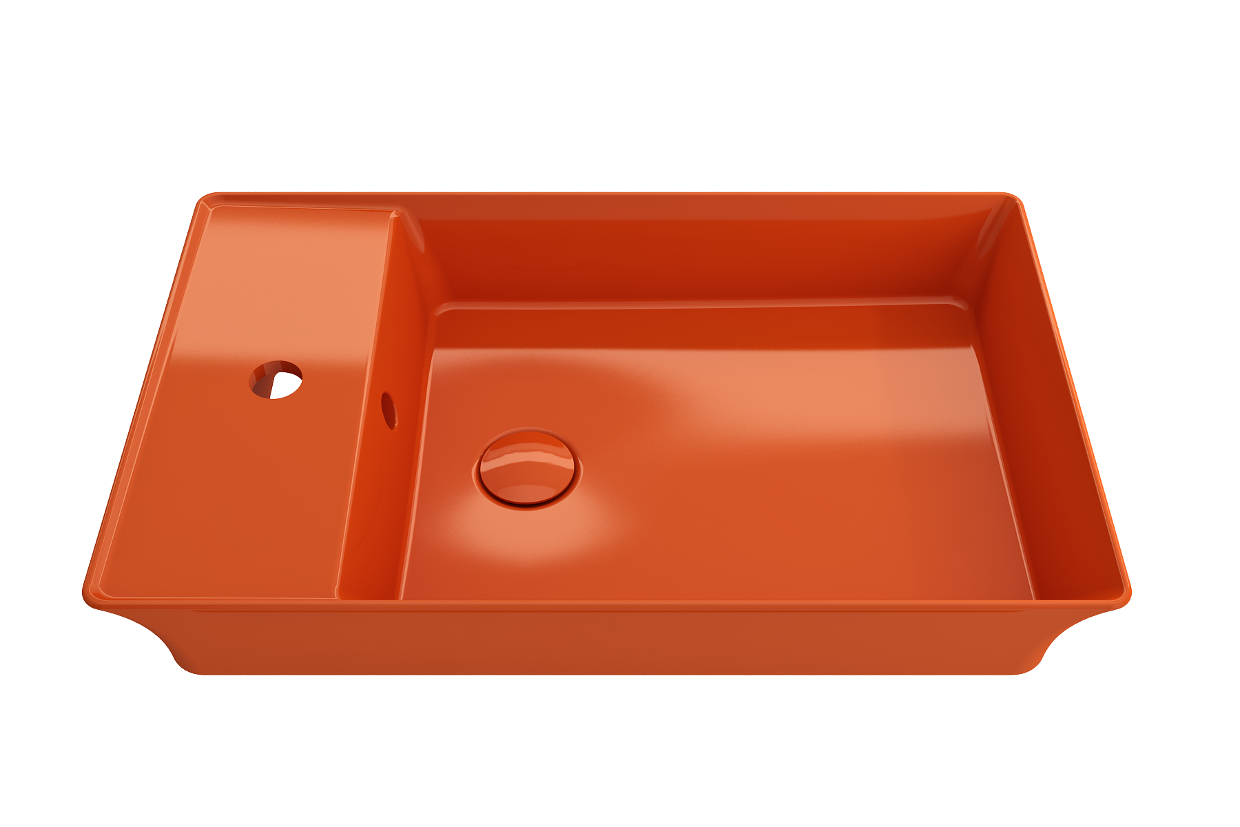 Sottile Rectangle Vessel Fireclay 23.5 in. 1-Hole Faucet Deck 1479