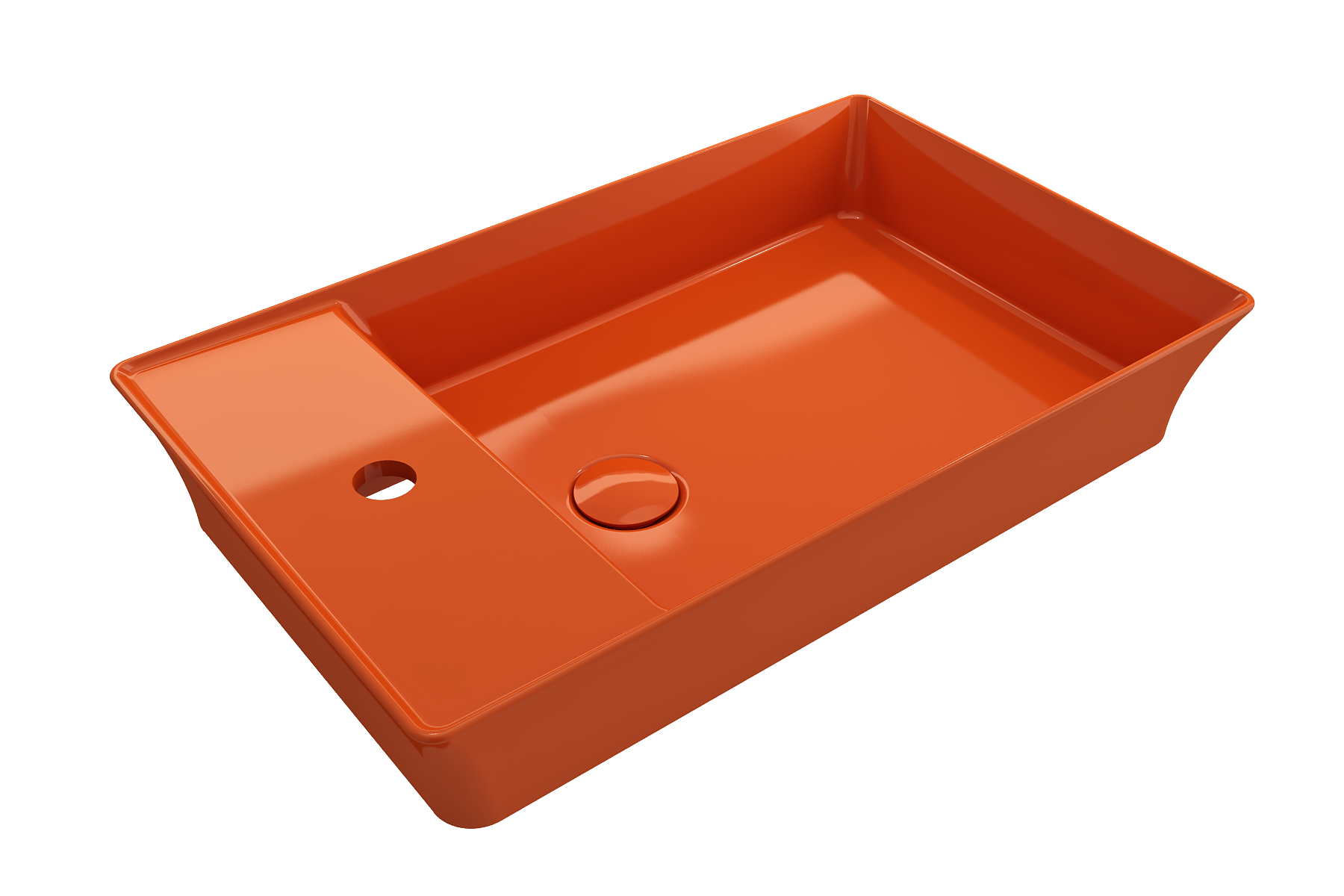 Sottile Rectangle Vessel Fireclay 23.5 in. 1-Hole Faucet Deck 1479