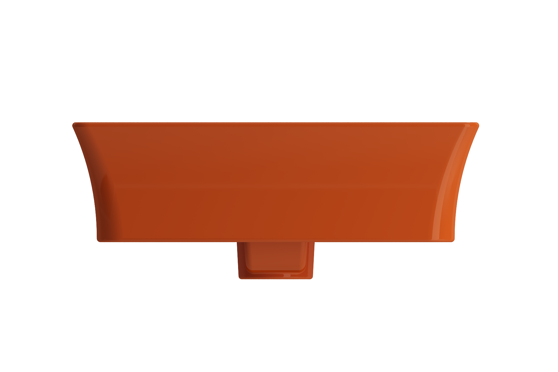 Sottile Rectangle Vessel Fireclay 23.5 in. 1-Hole Faucet Deck 1479