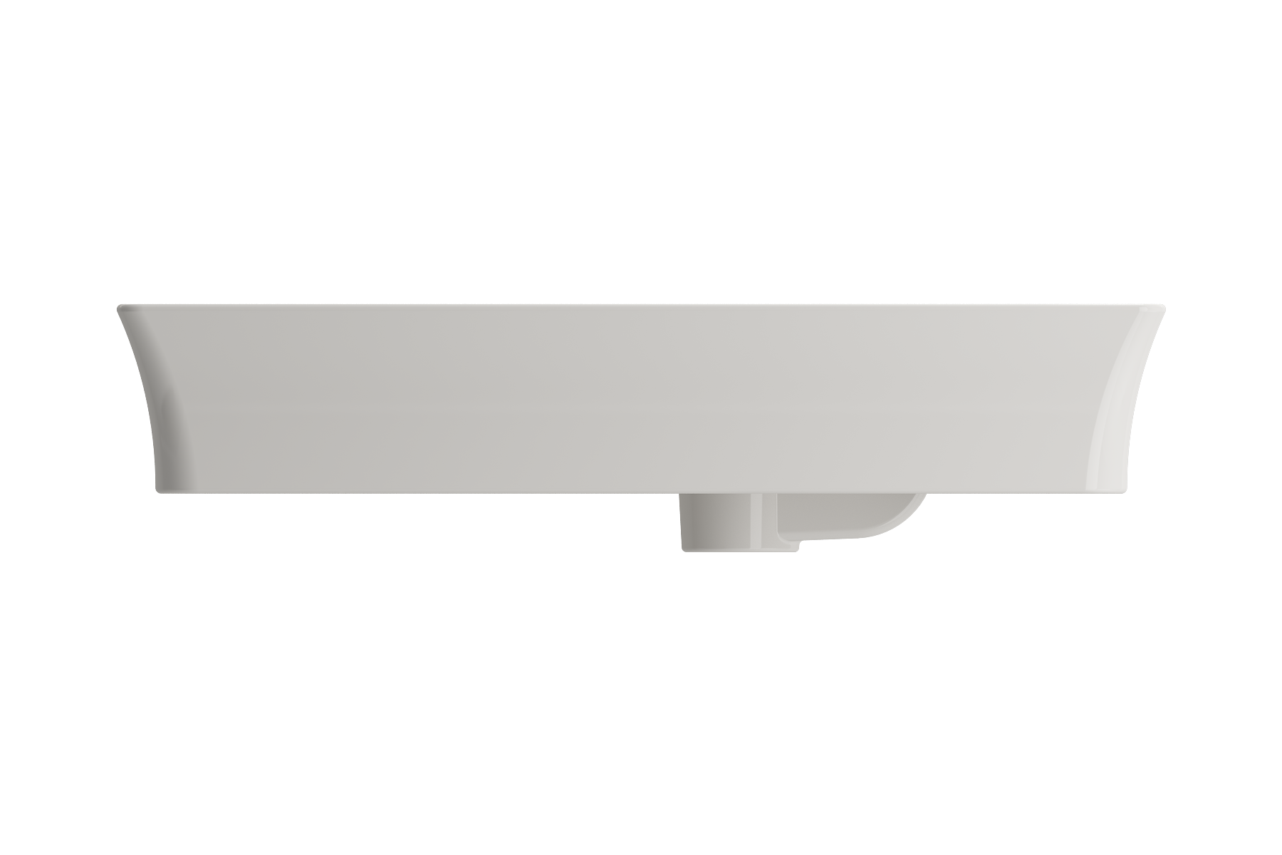Sottile Rectangle Vessel Fireclay 23.5 in. 1-Hole Faucet Deck 1479
