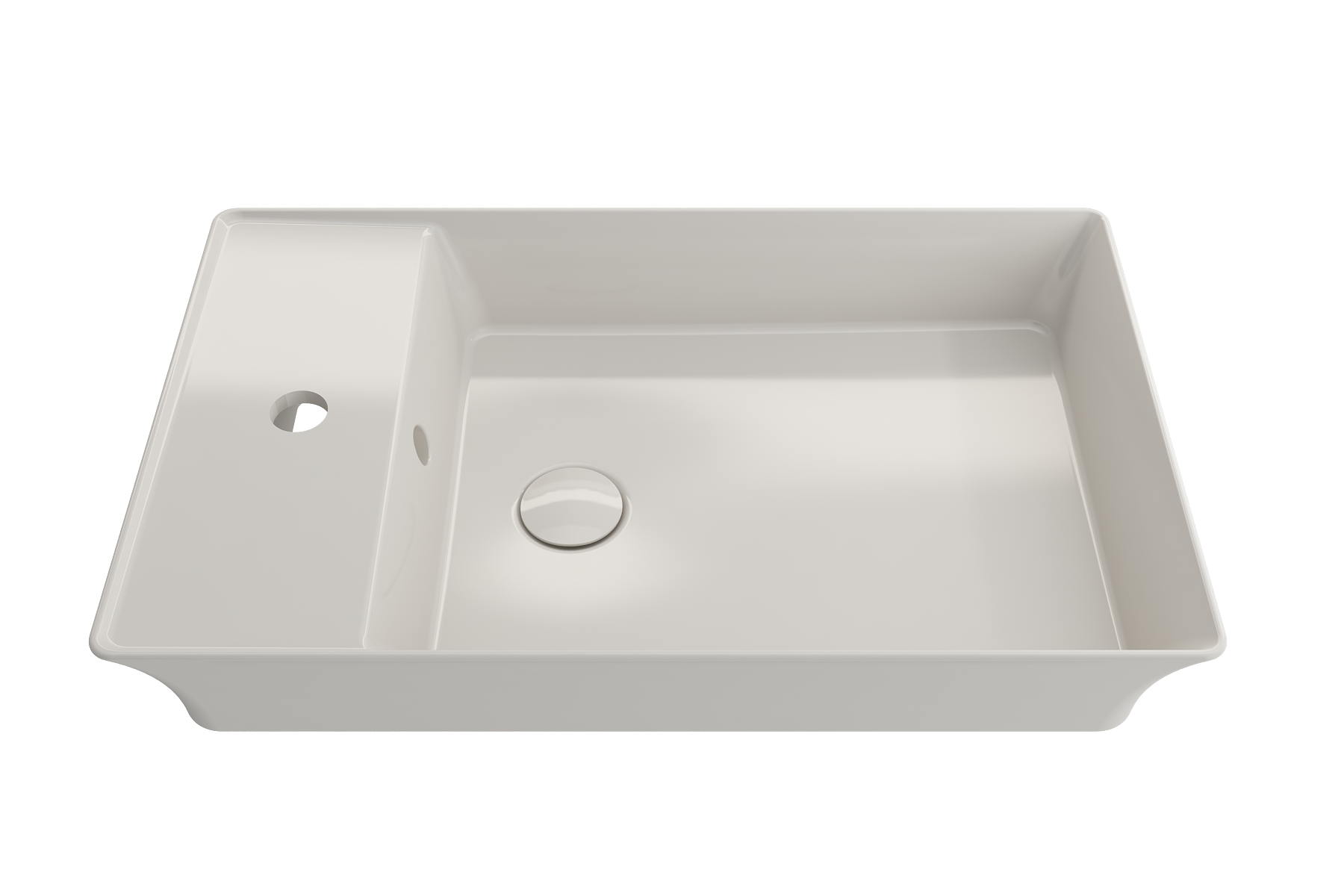 Sottile Rectangle Vessel Fireclay 23.5 in. 1-Hole Faucet Deck 1479