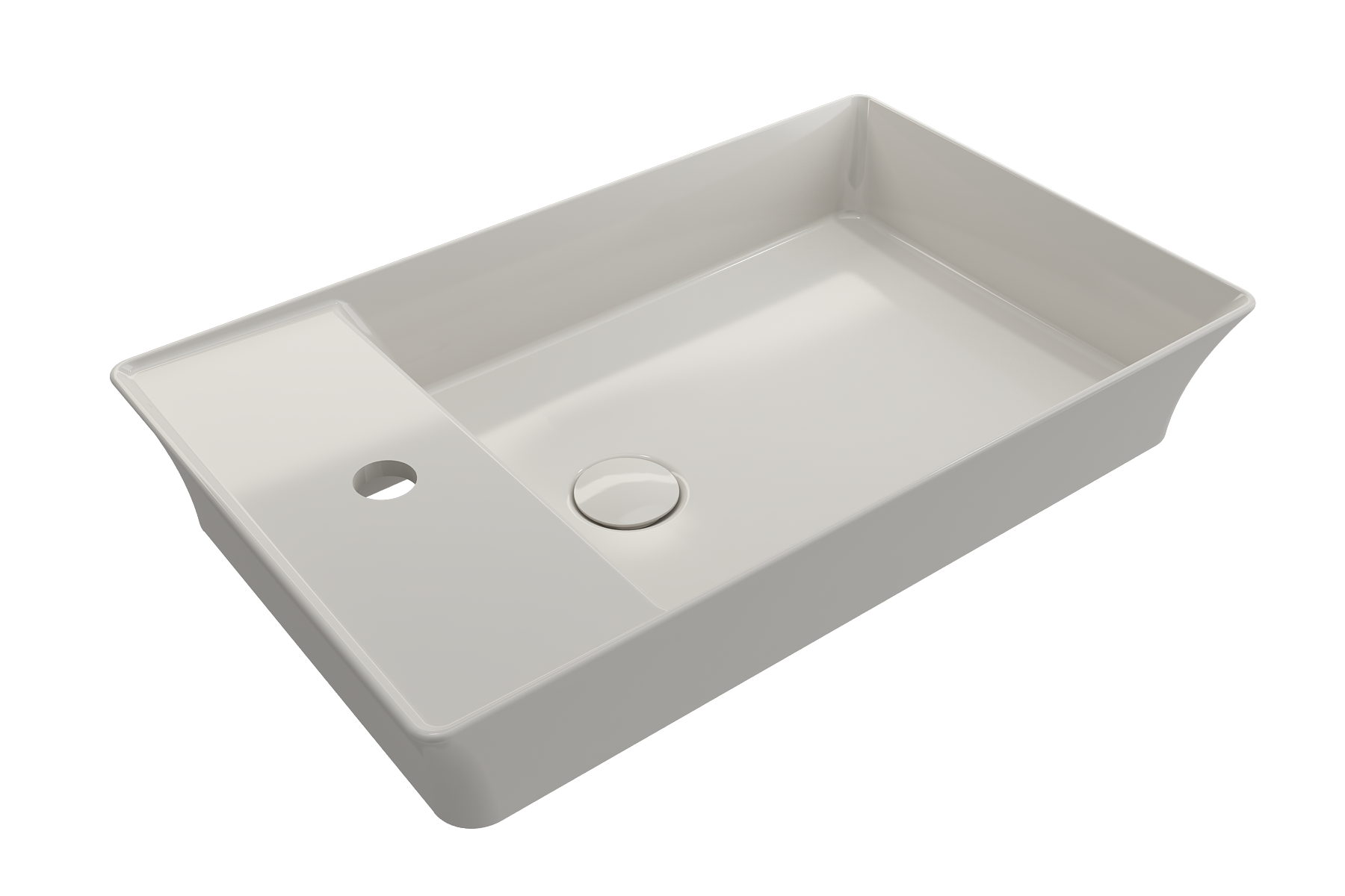 Sottile Rectangle Vessel Fireclay 23.5 in. 1-Hole Faucet Deck 1479