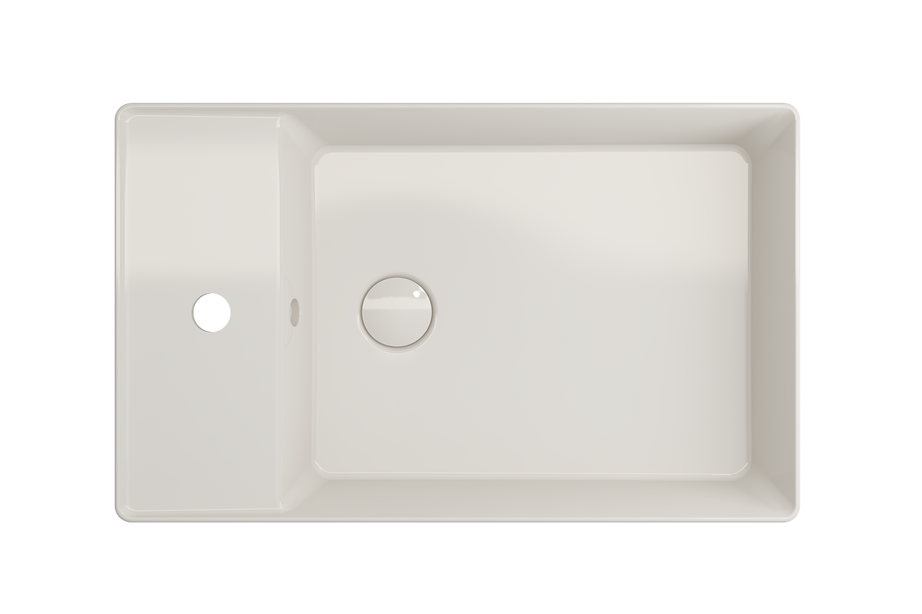Sottile Rectangle Vessel Fireclay 23.5 in. 1-Hole Faucet Deck 1479