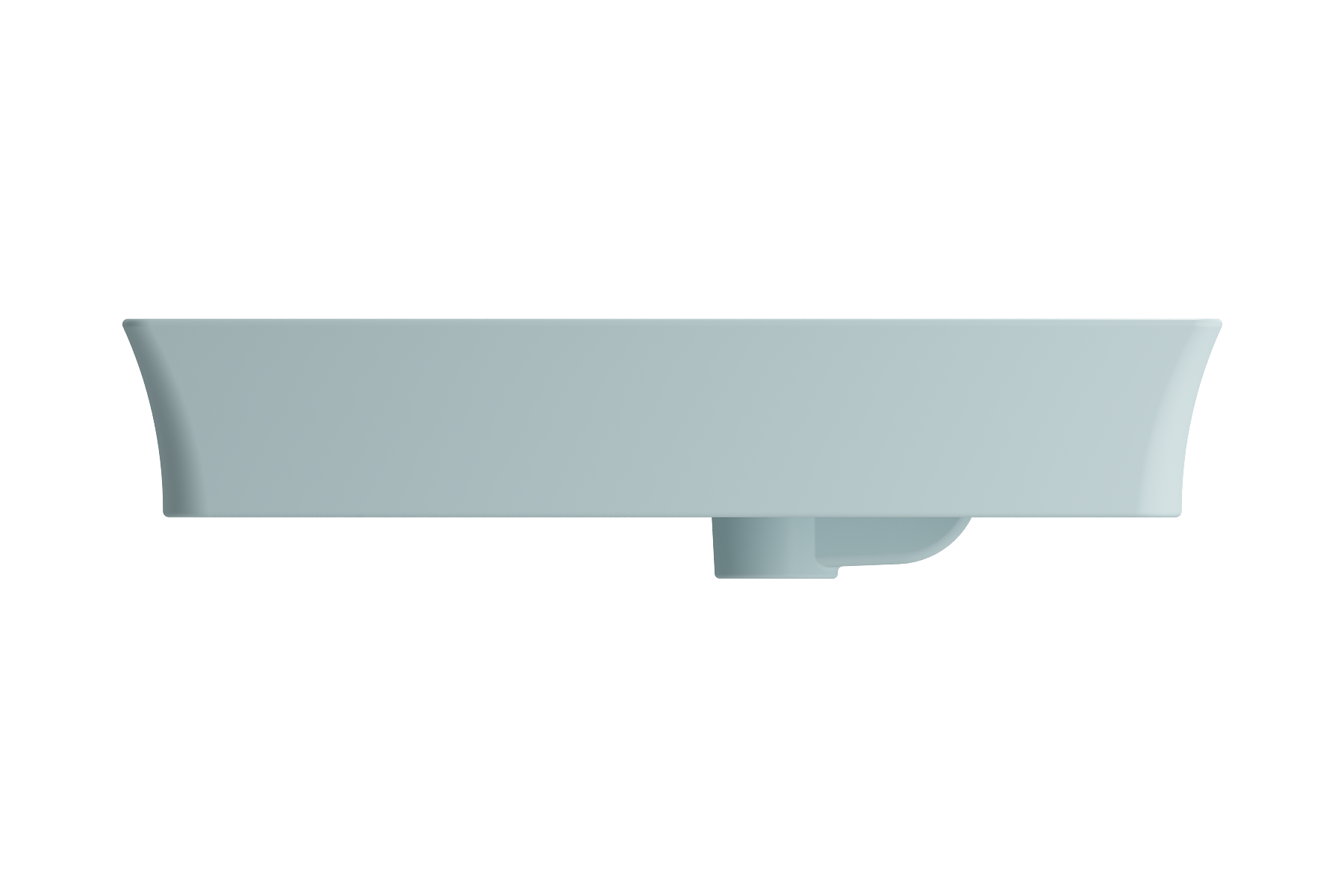 Sottile Rectangle Vessel Fireclay 23.5 in. 1-Hole Faucet Deck 1479