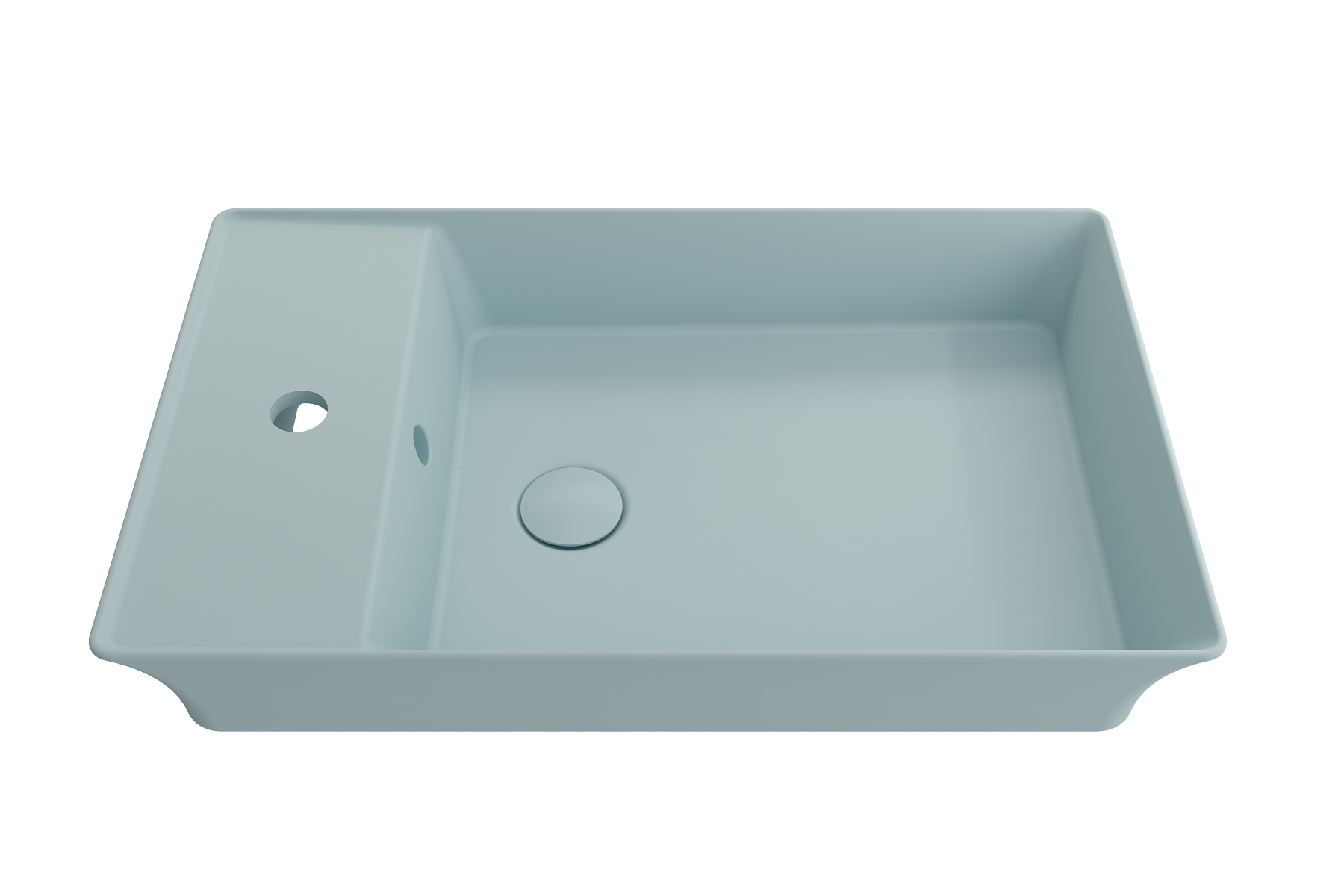 Sottile Rectangle Vessel Fireclay 23.5 in. 1-Hole Faucet Deck 1479