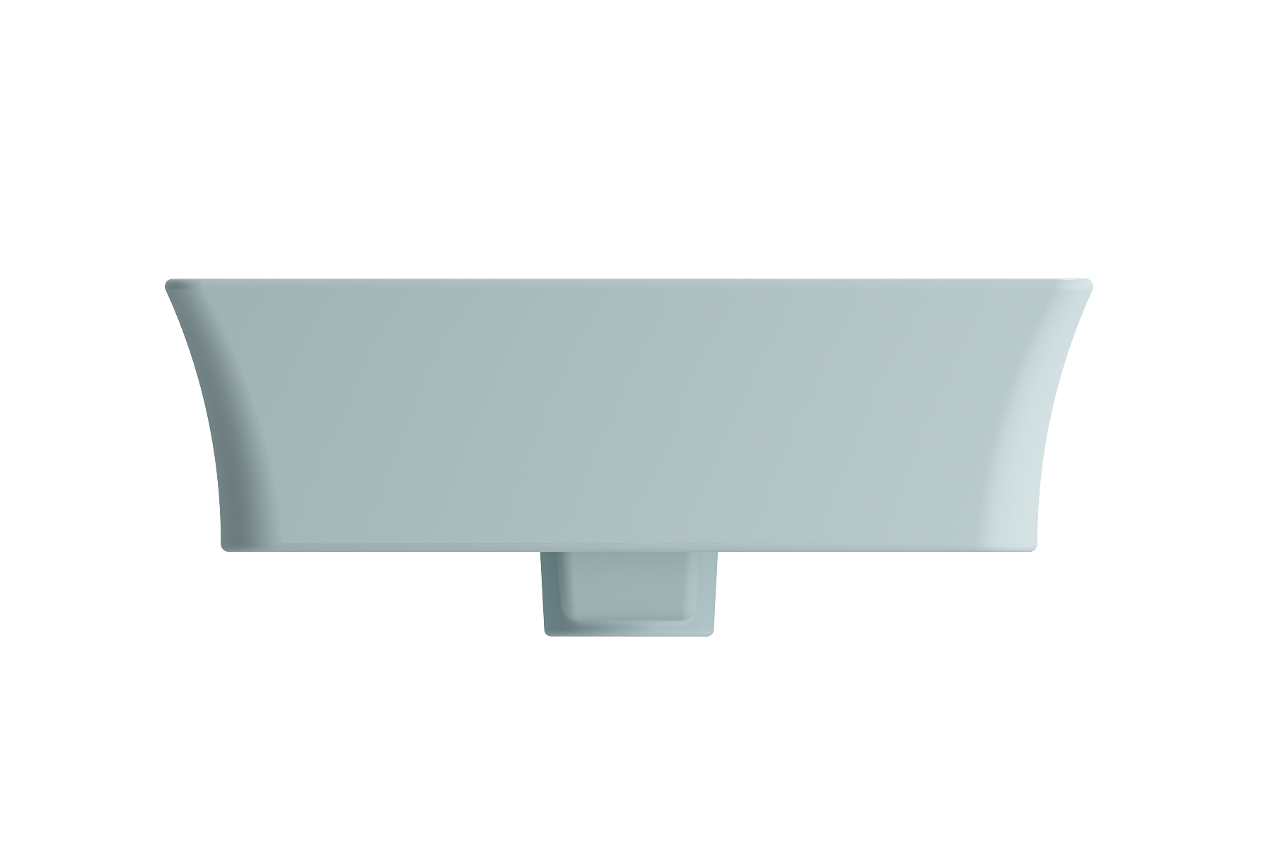 Sottile Rectangle Vessel Fireclay 23.5 in. 1-Hole Faucet Deck 1479