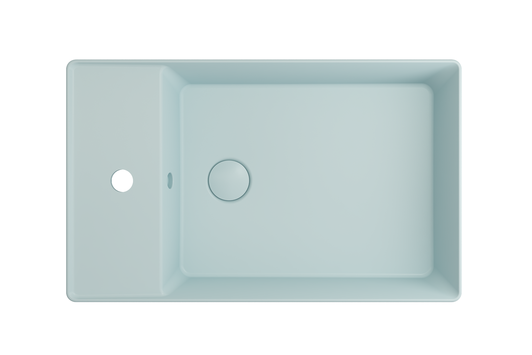 Sottile Rectangle Vessel Fireclay 23.5 in. 1-Hole Faucet Deck 1479