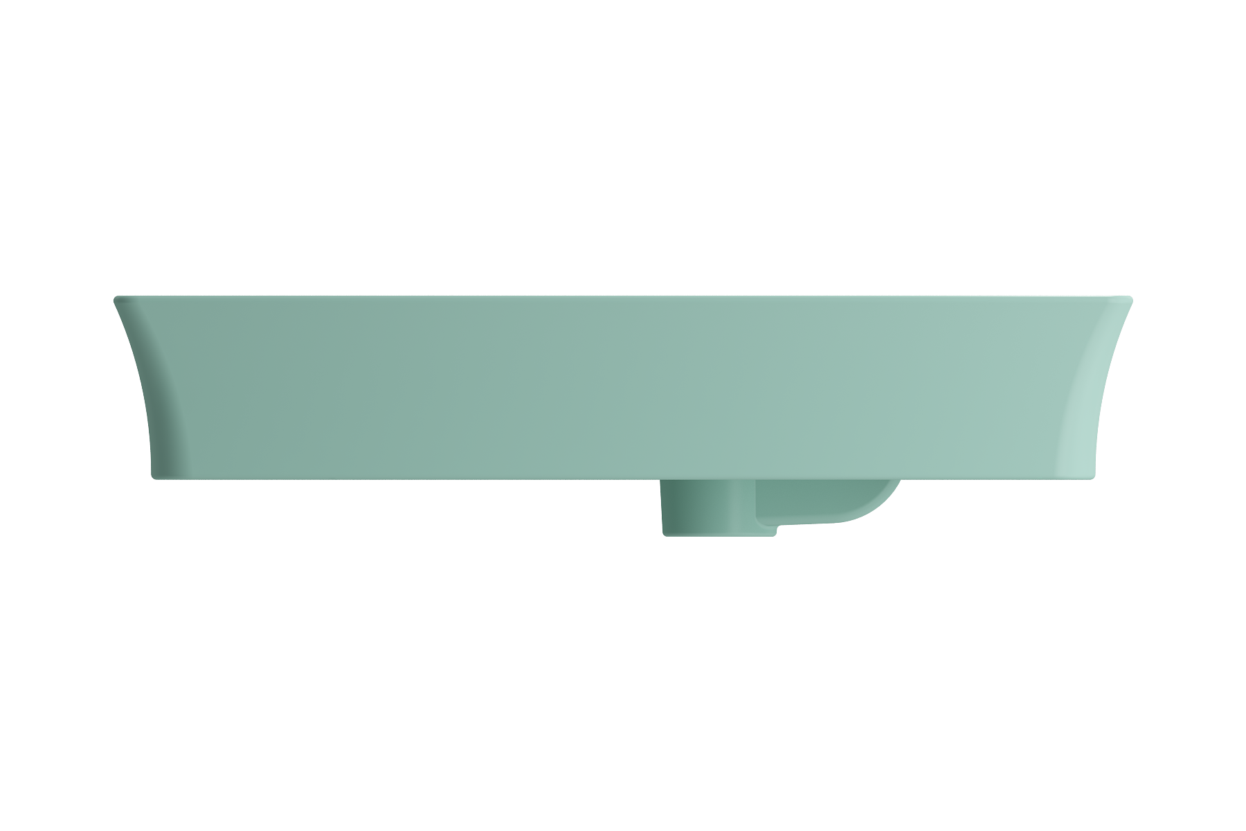 Sottile Rectangle Vessel Fireclay 23.5 in. 1-Hole Faucet Deck 1479