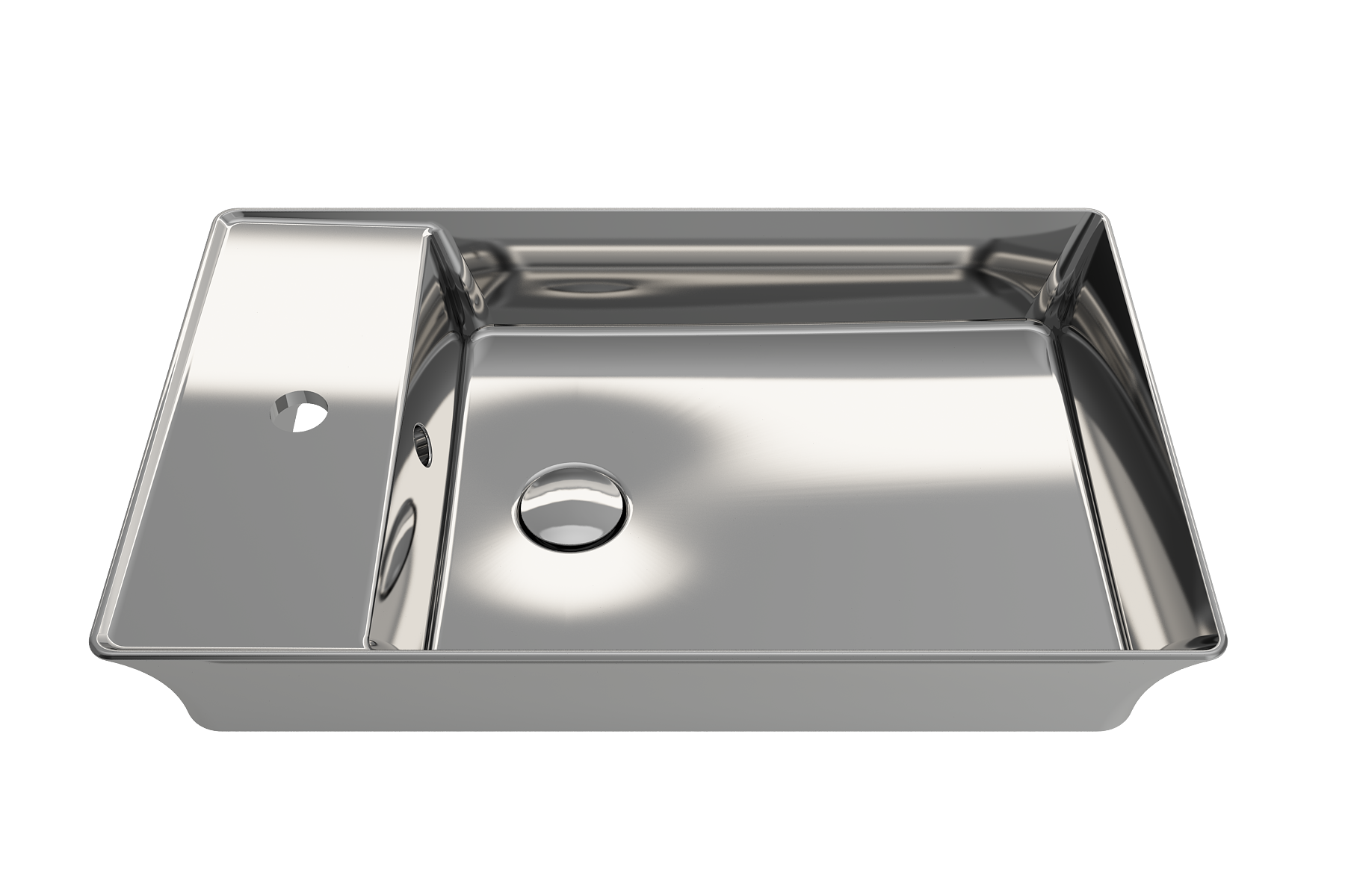 Sottile Rectangle Vessel Fireclay 23.5 in. 1-Hole Faucet Deck 1479
