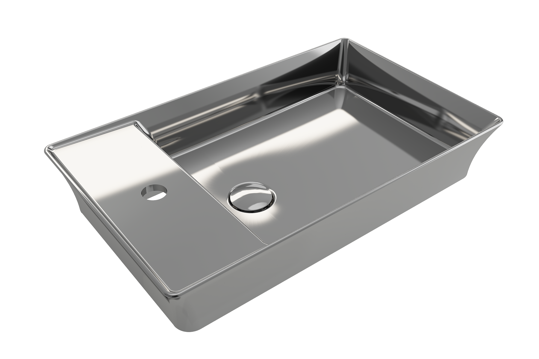 Sottile Rectangle Vessel Fireclay 23.5 in. 1-Hole Faucet Deck 1479