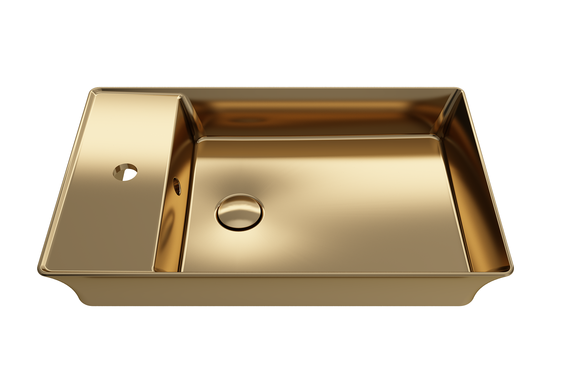 Sottile Rectangle Vessel Fireclay 23.5 in. 1-Hole Faucet Deck 1479
