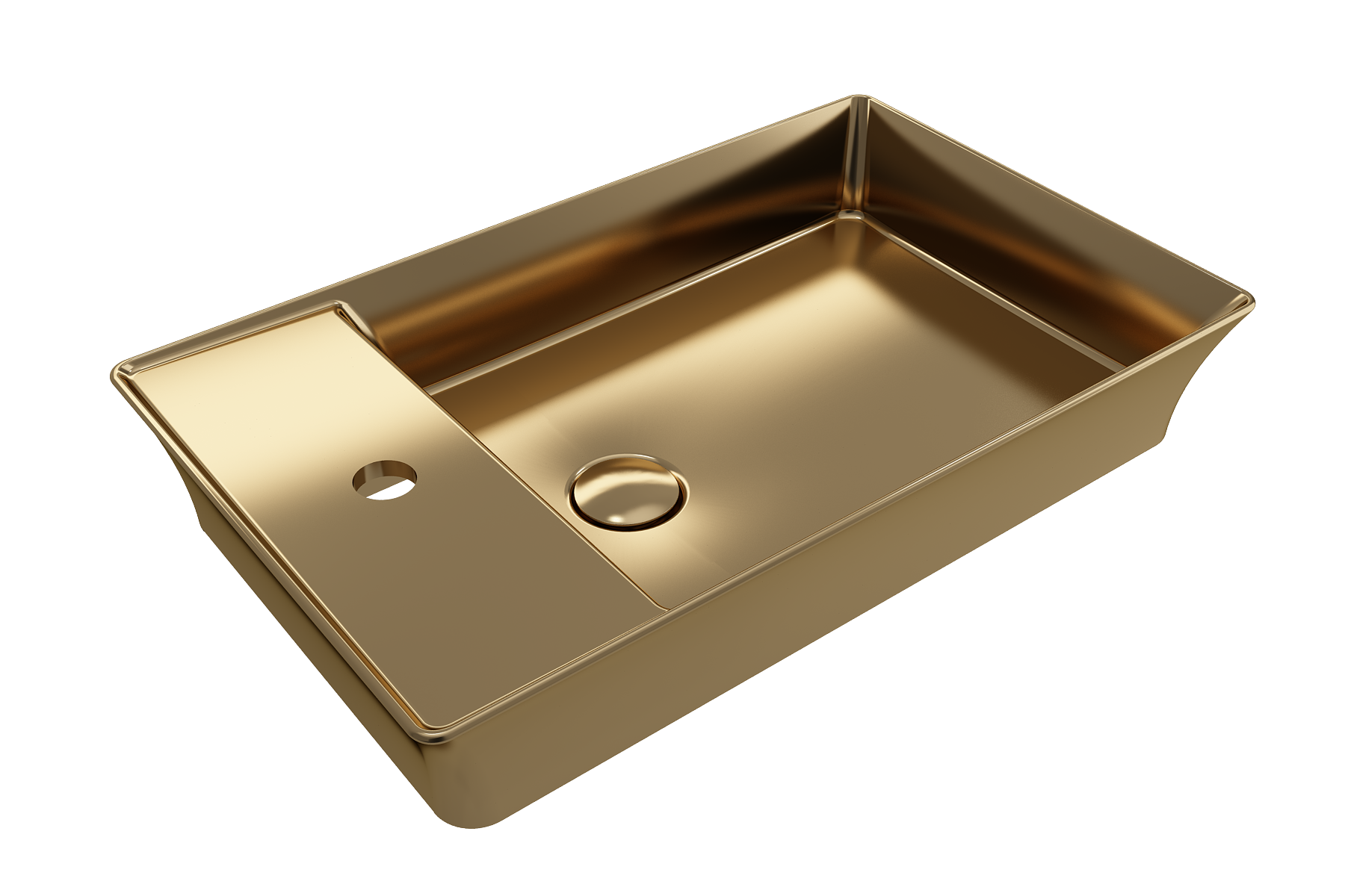 Sottile Rectangle Vessel Fireclay 23.5 in. 1-Hole Faucet Deck 1479