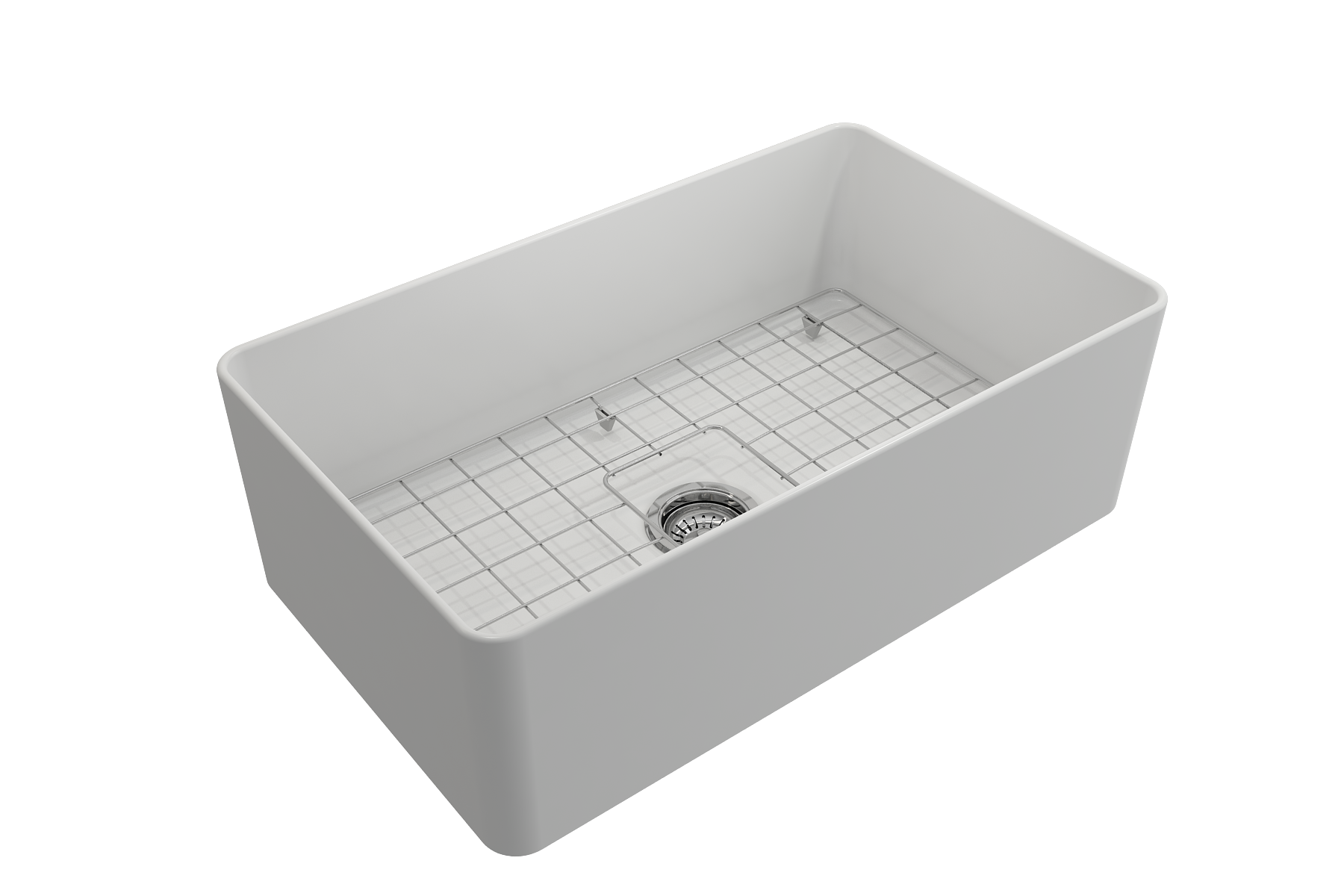 Aderci Ultra-Slim Farmhouse Apron Front Fireclay 30 in. Single Bowl Kitchen Sink with Protective Bottom Grid and Strainer  1481