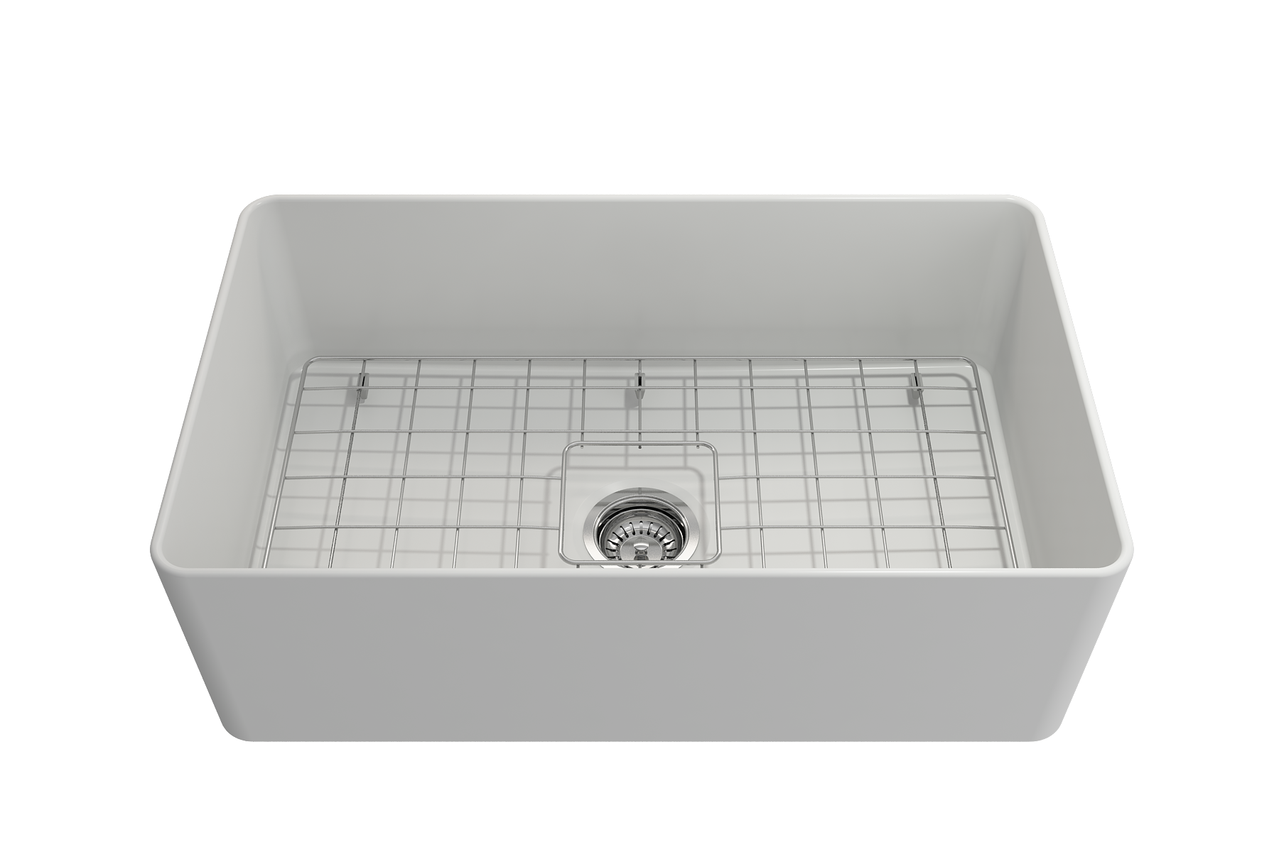 Aderci Ultra-Slim Farmhouse Apron Front Fireclay 30 in. Single Bowl Kitchen Sink with Protective Bottom Grid and Strainer  1481