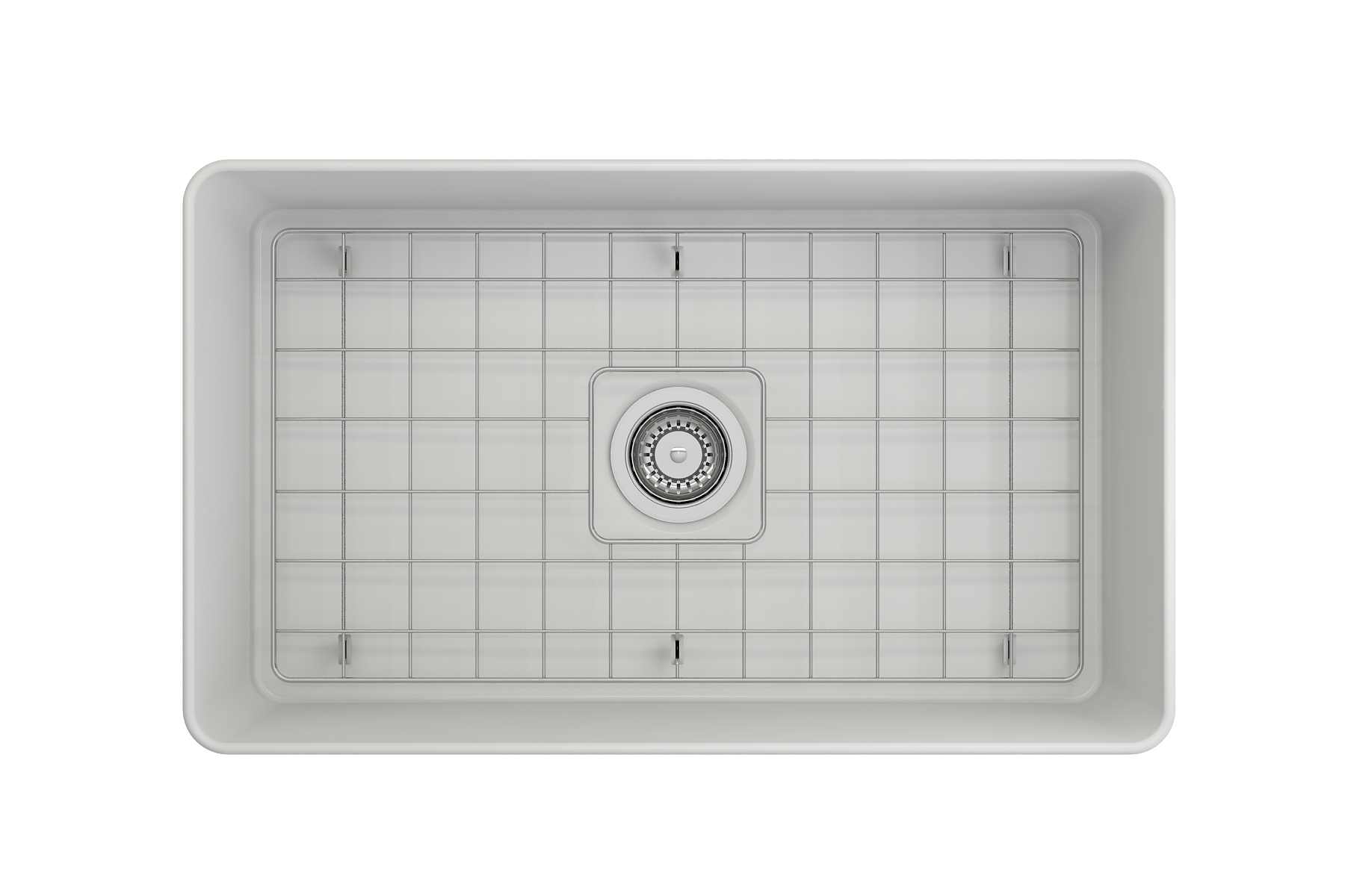 Aderci Ultra-Slim Farmhouse Apron Front Fireclay 30 in. Single Bowl Kitchen Sink with Protective Bottom Grid and Strainer  1481