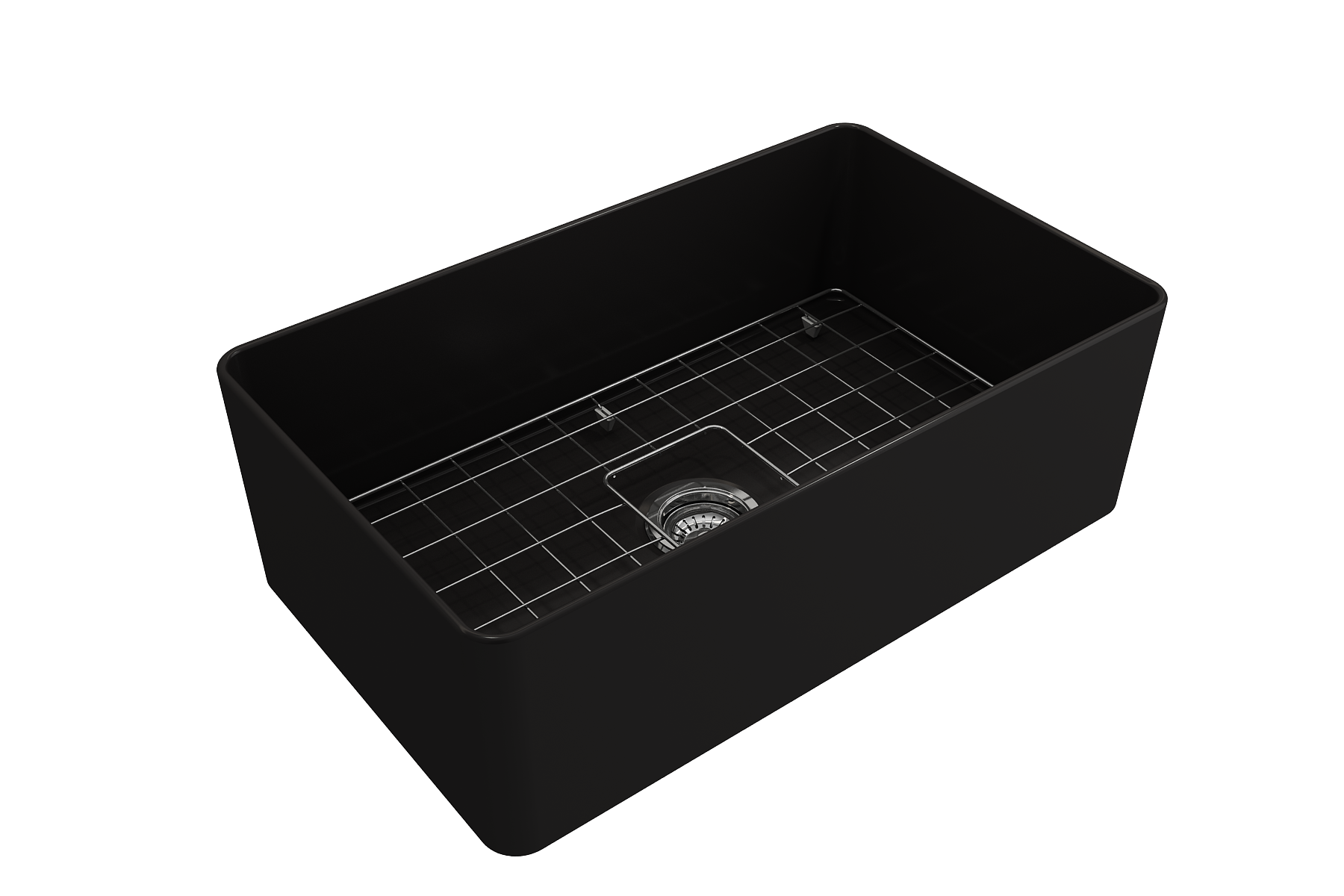 Aderci Ultra-Slim Farmhouse Apron Front Fireclay 30 in. Single Bowl Kitchen Sink with Protective Bottom Grid and Strainer  1481