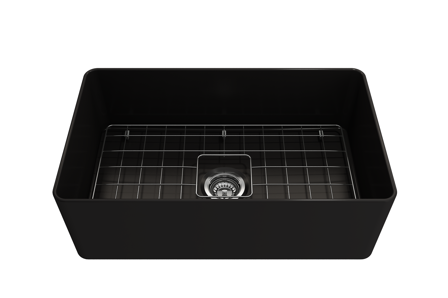 Aderci Ultra-Slim Farmhouse Apron Front Fireclay 30 in. Single Bowl Kitchen Sink with Protective Bottom Grid and Strainer  1481