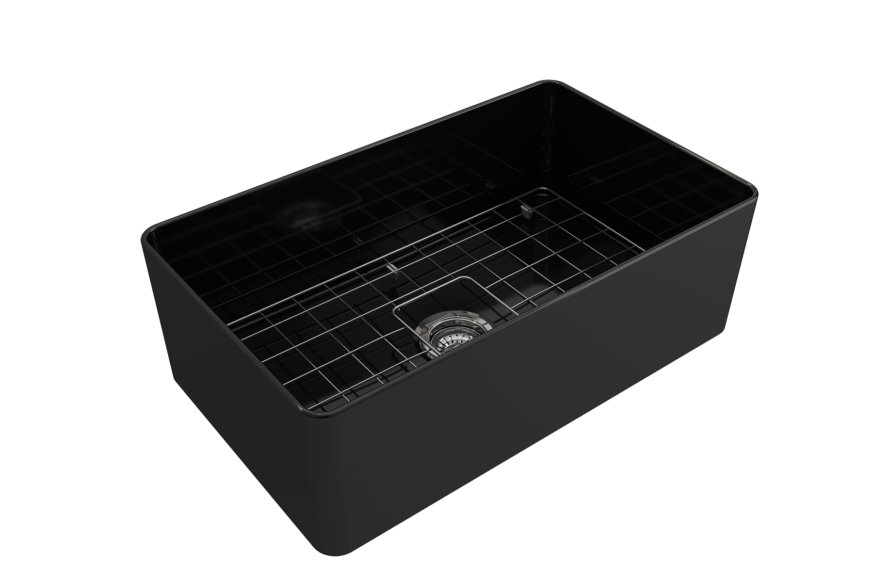 Aderci Ultra-Slim Farmhouse Apron Front Fireclay 30 in. Single Bowl Kitchen Sink with Protective Bottom Grid and Strainer  1481