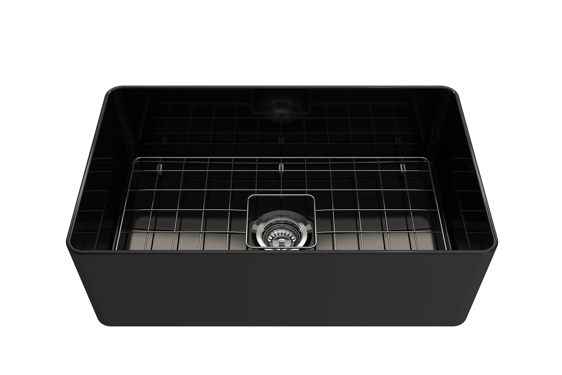 Aderci Ultra-Slim Farmhouse Apron Front Fireclay 30 in. Single Bowl Kitchen Sink with Protective Bottom Grid and Strainer  1481