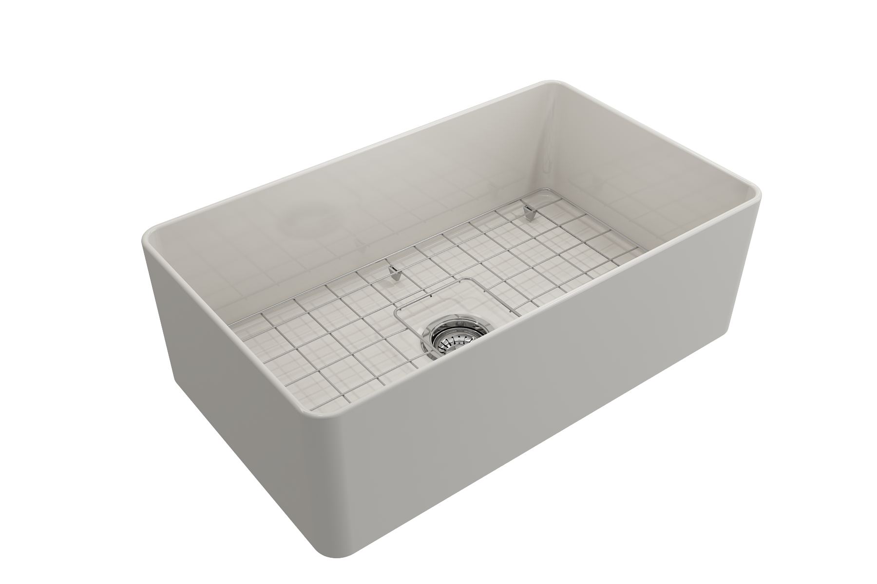 Aderci Ultra-Slim Farmhouse Apron Front Fireclay 30 in. Single Bowl Kitchen Sink with Protective Bottom Grid and Strainer  1481