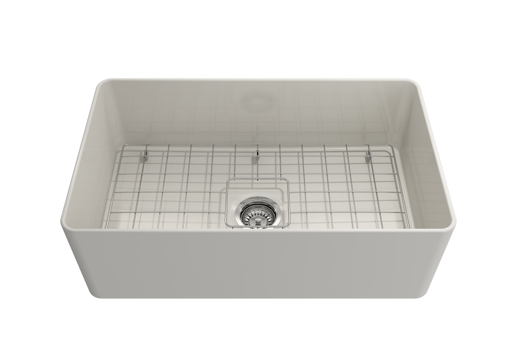 Aderci Ultra-Slim Farmhouse Apron Front Fireclay 30 in. Single Bowl Kitchen Sink with Protective Bottom Grid and Strainer  1481